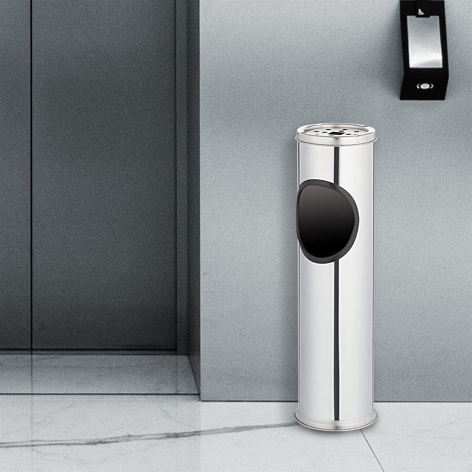 Free Standing Stainless Steel Outdoor Ashtray with Bin