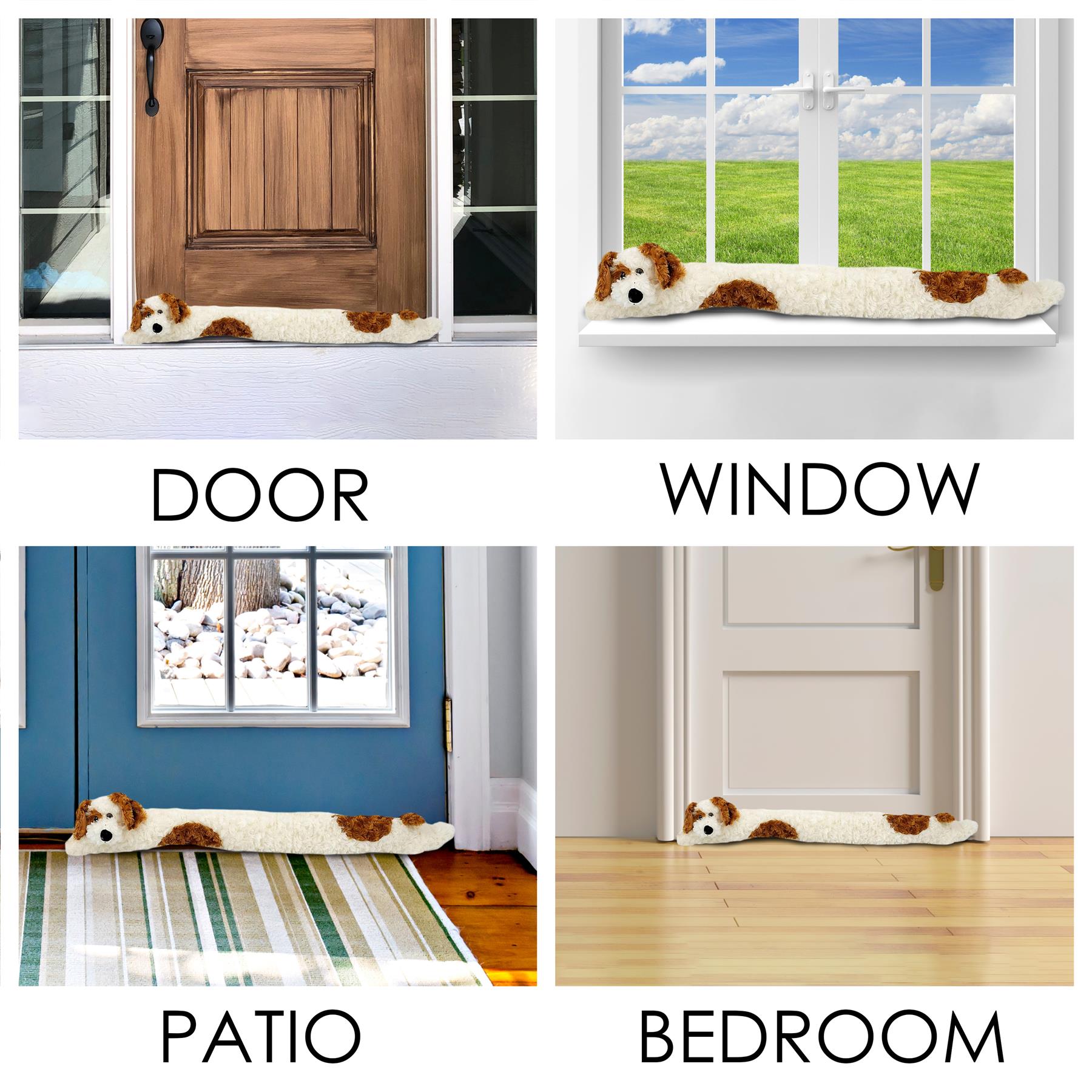 Novelty Cream Dog Draught Excluder for Doors by GEEZY - The Magic Toy Shop