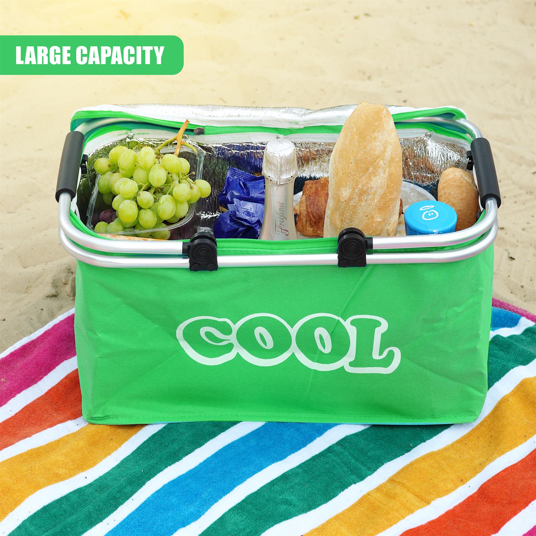 Green Cooler Basket Bag by Geezy - The Magic Toy Shop