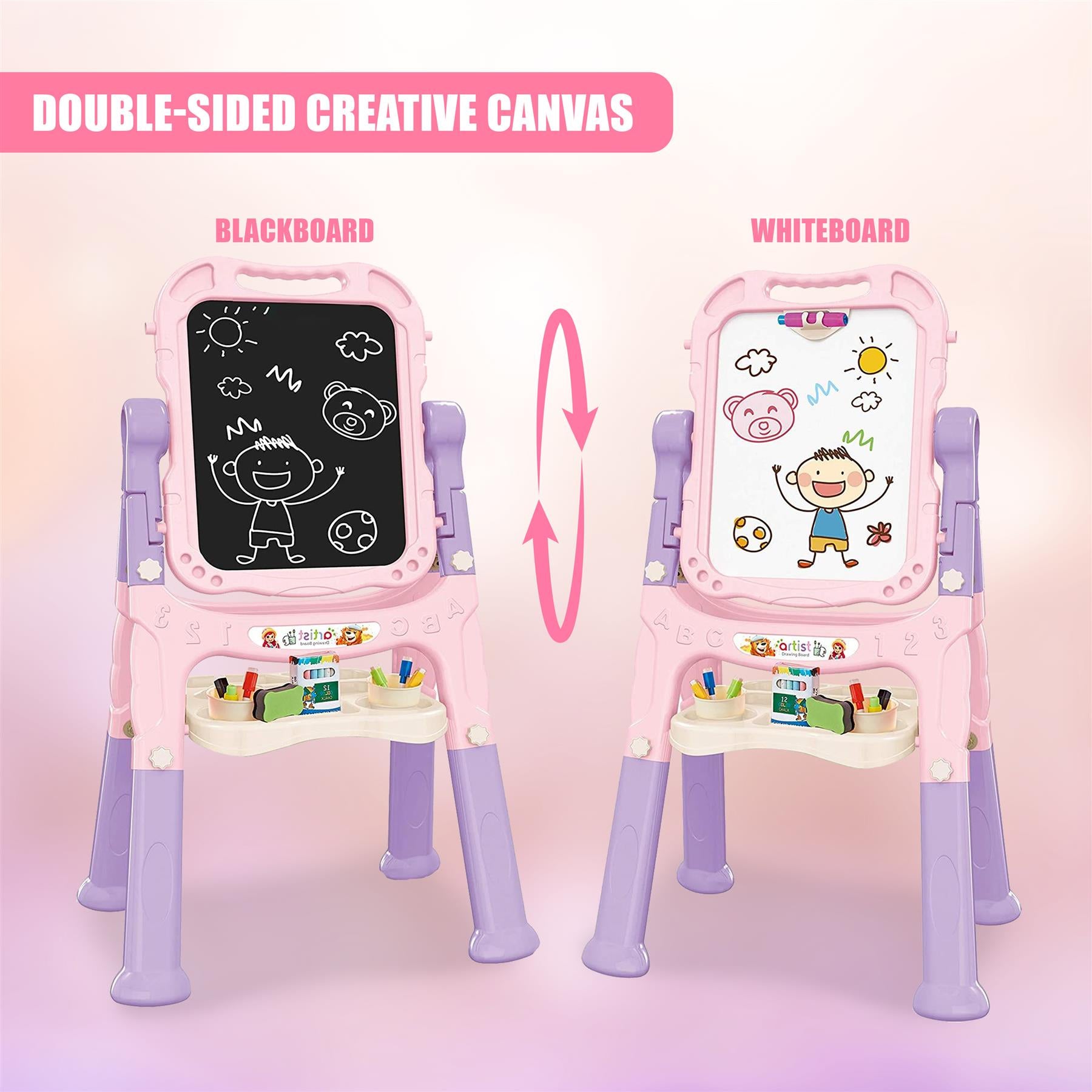 Pink Folding Double-Sided Magnetic Drawing Board by The Magic Toy Shop - The Magic Toy Shop