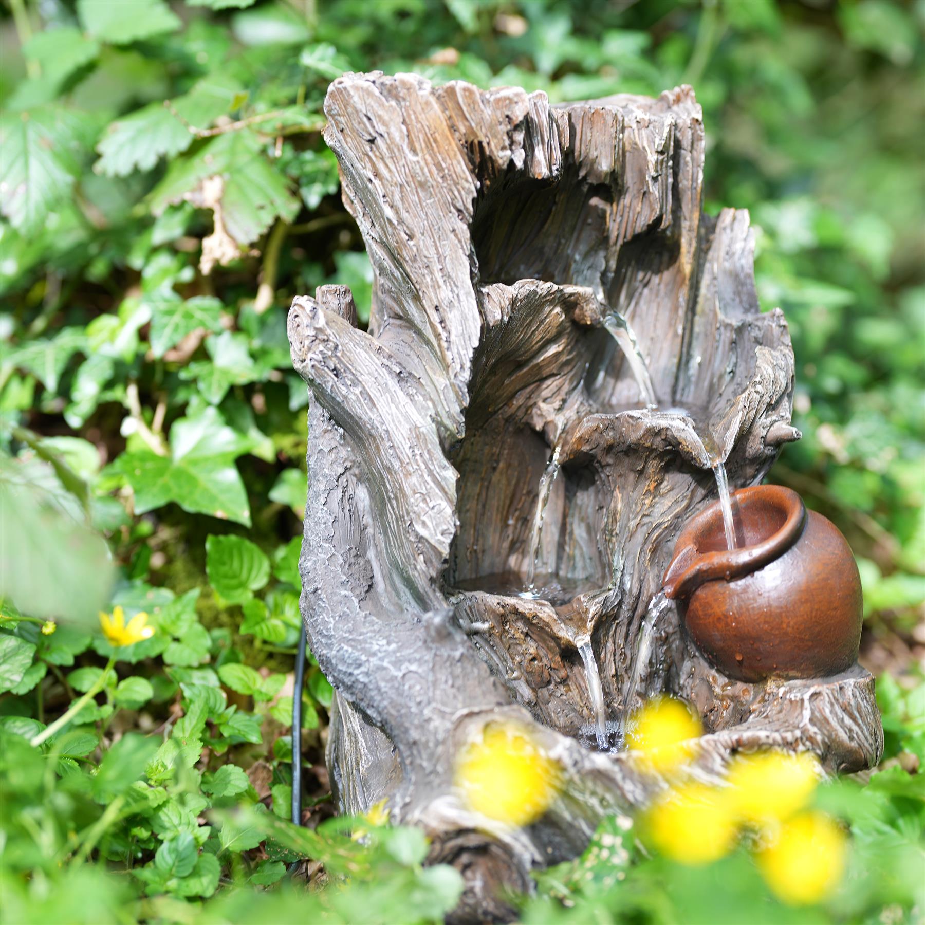 Tree Log Water Feature Outdoor With LED by GEEZY - The Magic Toy Shop