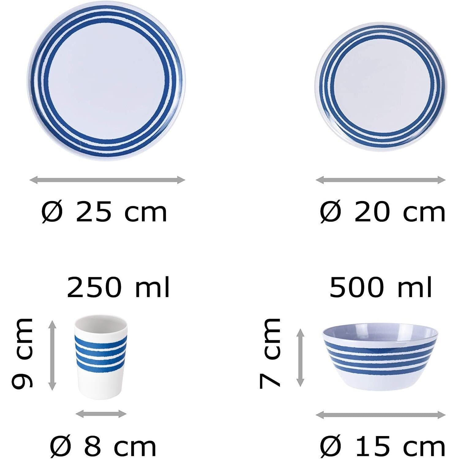 Melamine Camping Dinner Set For Four 16 Pieces by Geezy - The Magic Toy Shop