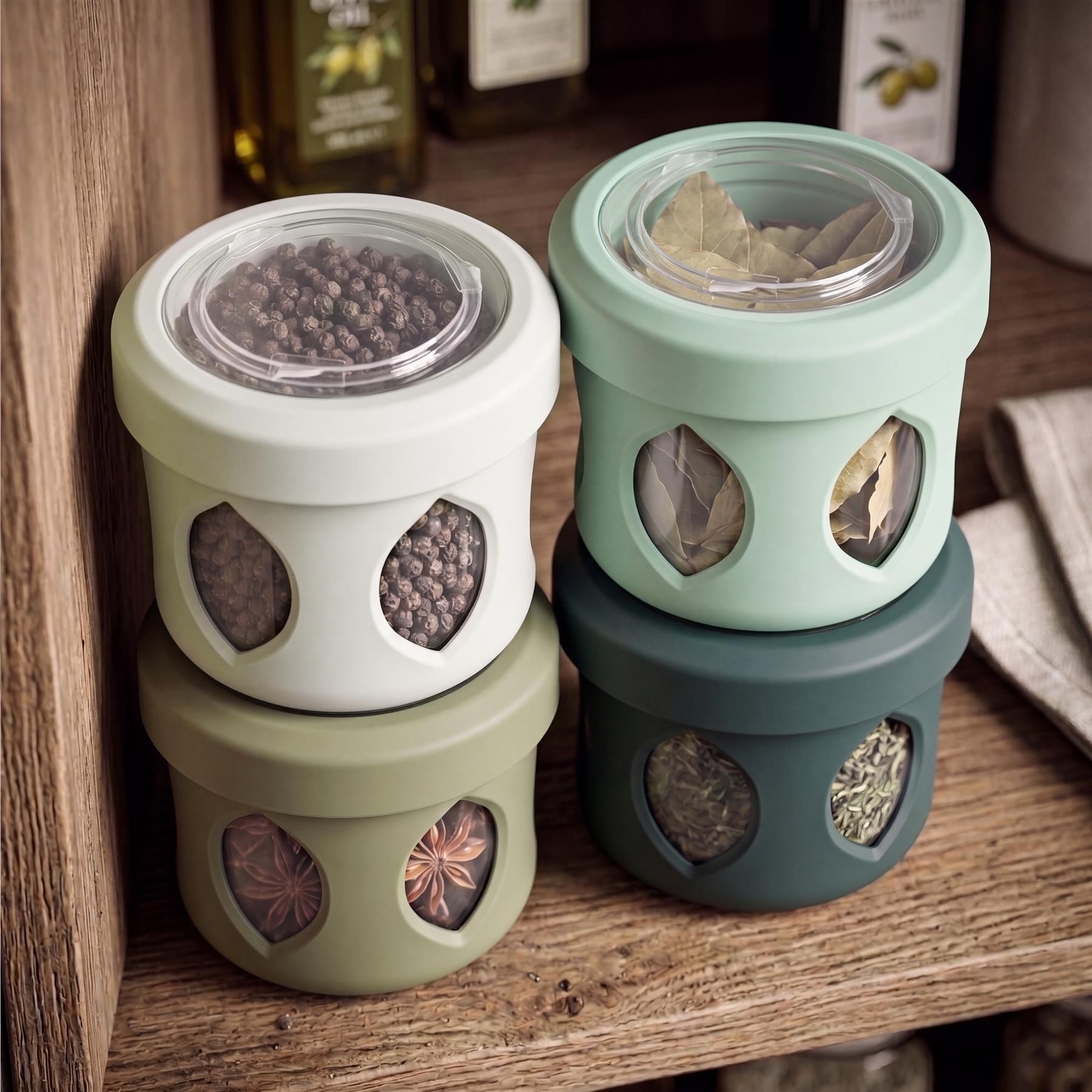 4 Piece Stackable Snack Pots