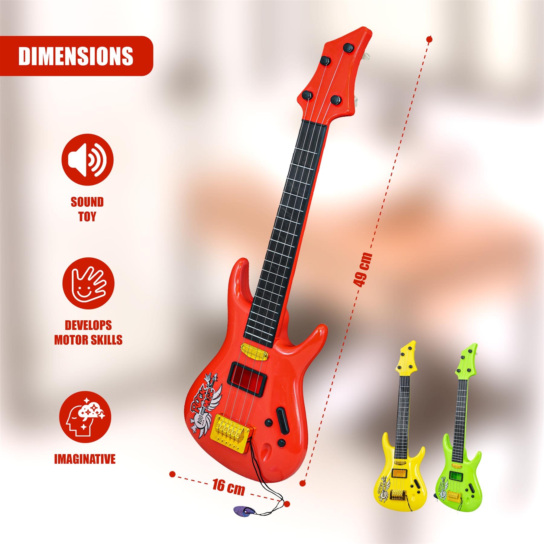 19 Inches Kids Plastic Acoustic Guitar