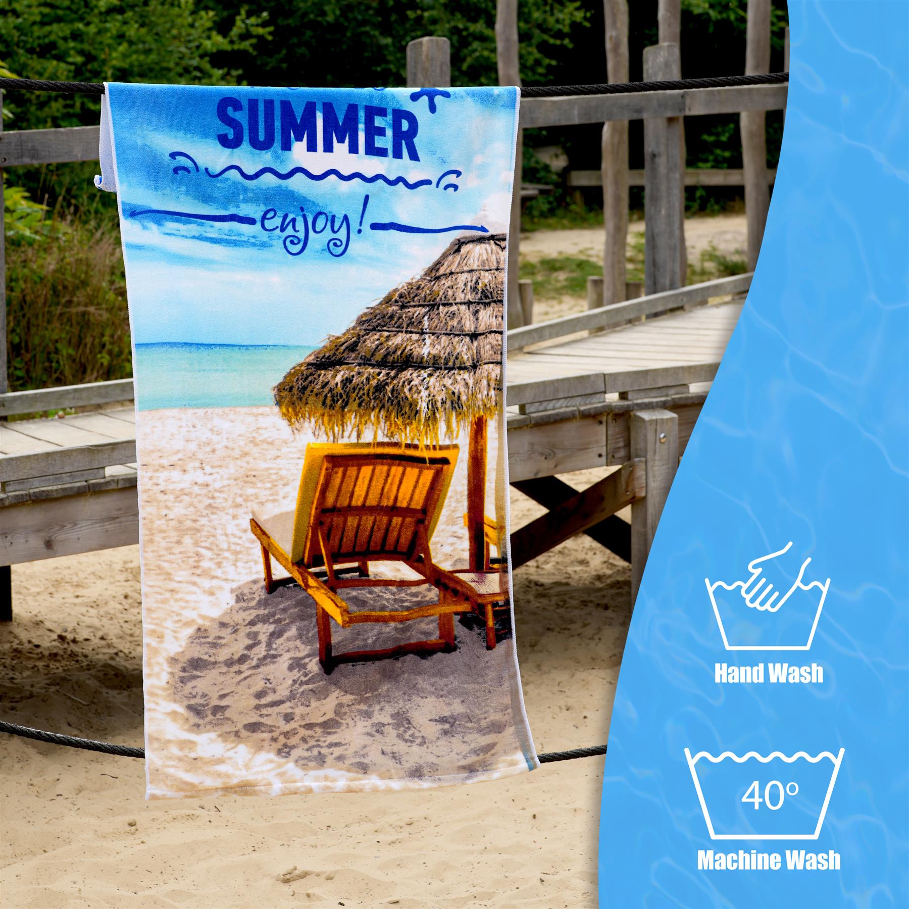 Hello Summer Design Large Towel by Geezy - The Magic Toy Shop