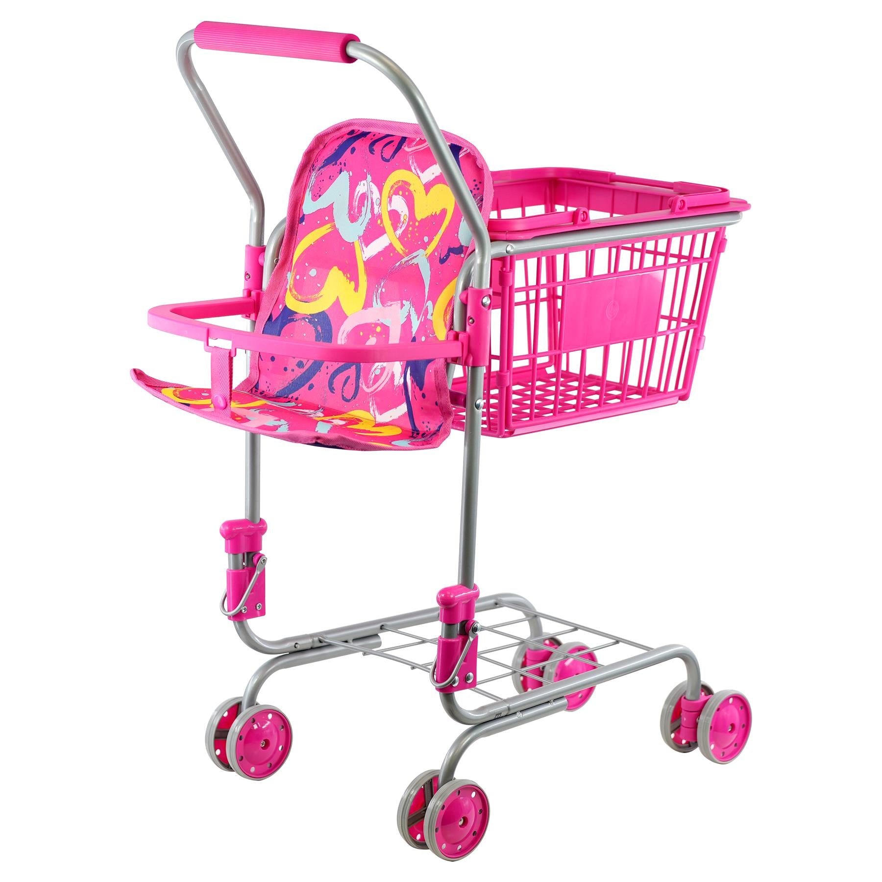 Kids Shopping Trolley with Removable Basket & Doll Seat by BiBi Doll - The Magic Toy Shop
