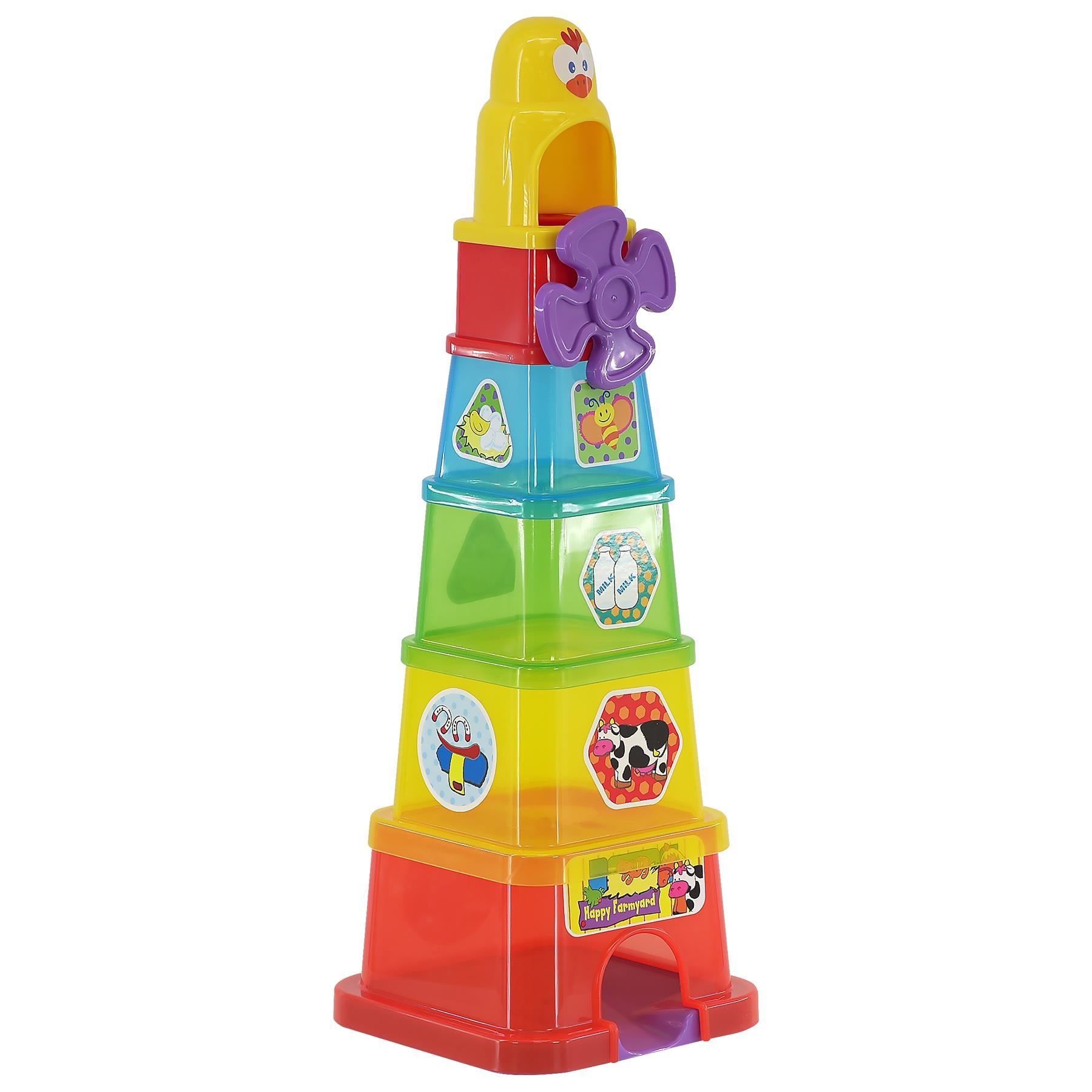 Stacking Nesting Cups Blocks - Happy Farmyard Spin by The Magic Toy Shop - The Magic Toy Shop