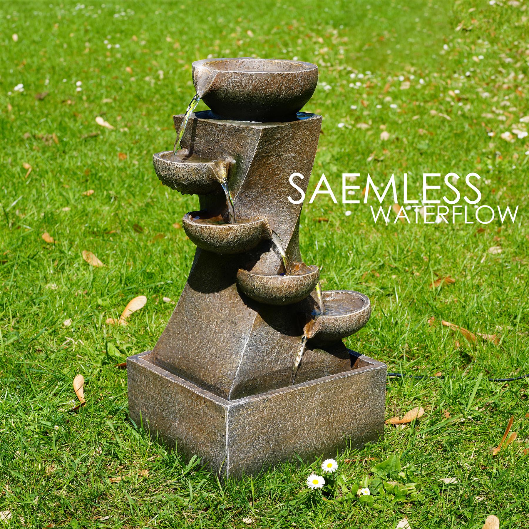 Cascading Water Feature Outdoor With LED by GEEZY - The Magic Toy Shop