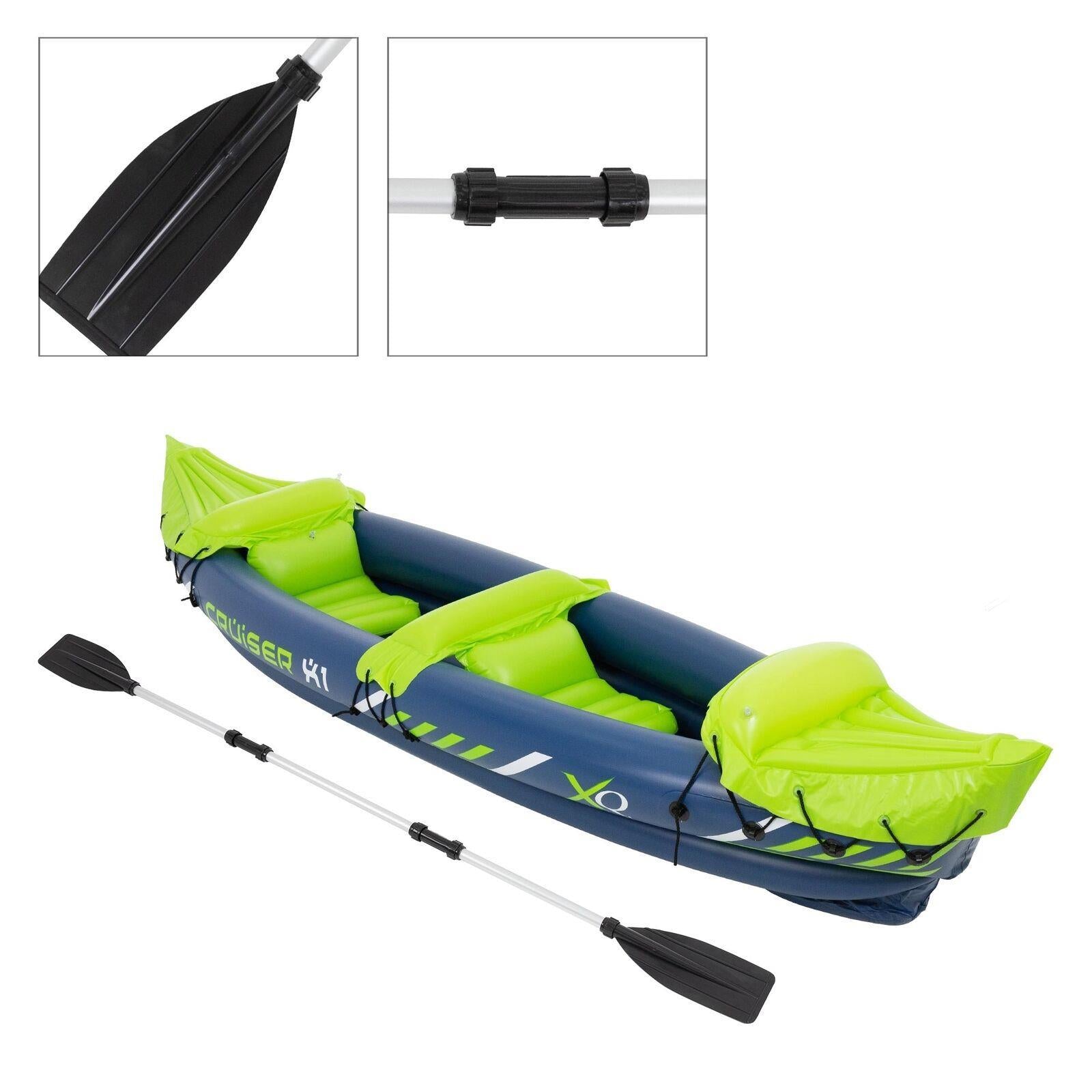 GEEZY 2 Man Person Inflatable Canoe Kayak Dinghy Boat with Double Paddle by GEEZY - The Magic Toy Shop
