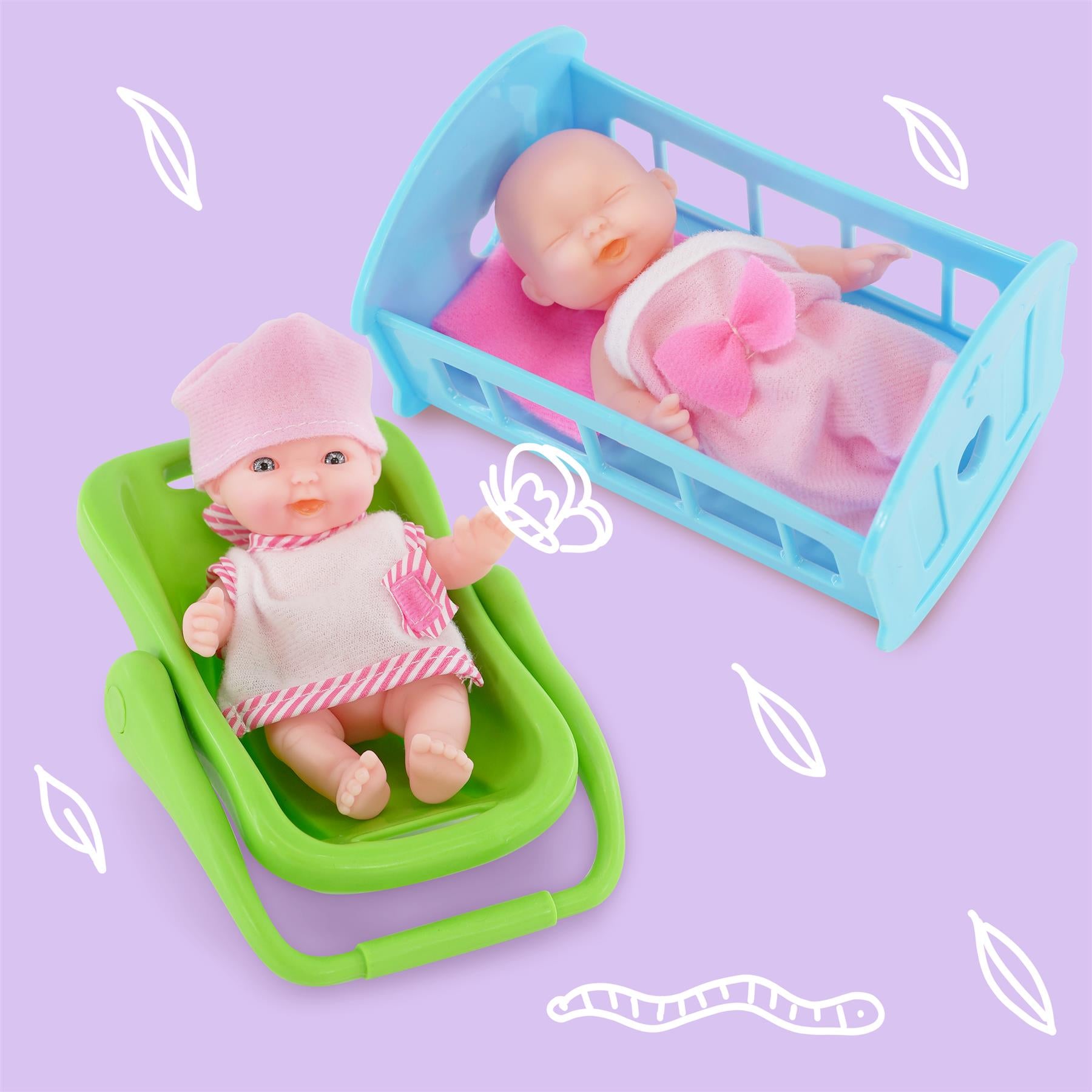 Set of 8 Baby Dolls with Costumes and Accessories by BiBi Doll - The Magic Toy Shop