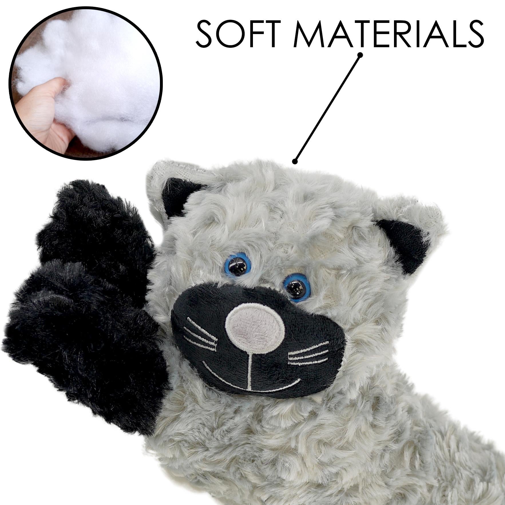 Novelty Draught Excluder for Doors Grey Cat Design by GEEZY - The Magic Toy Shop