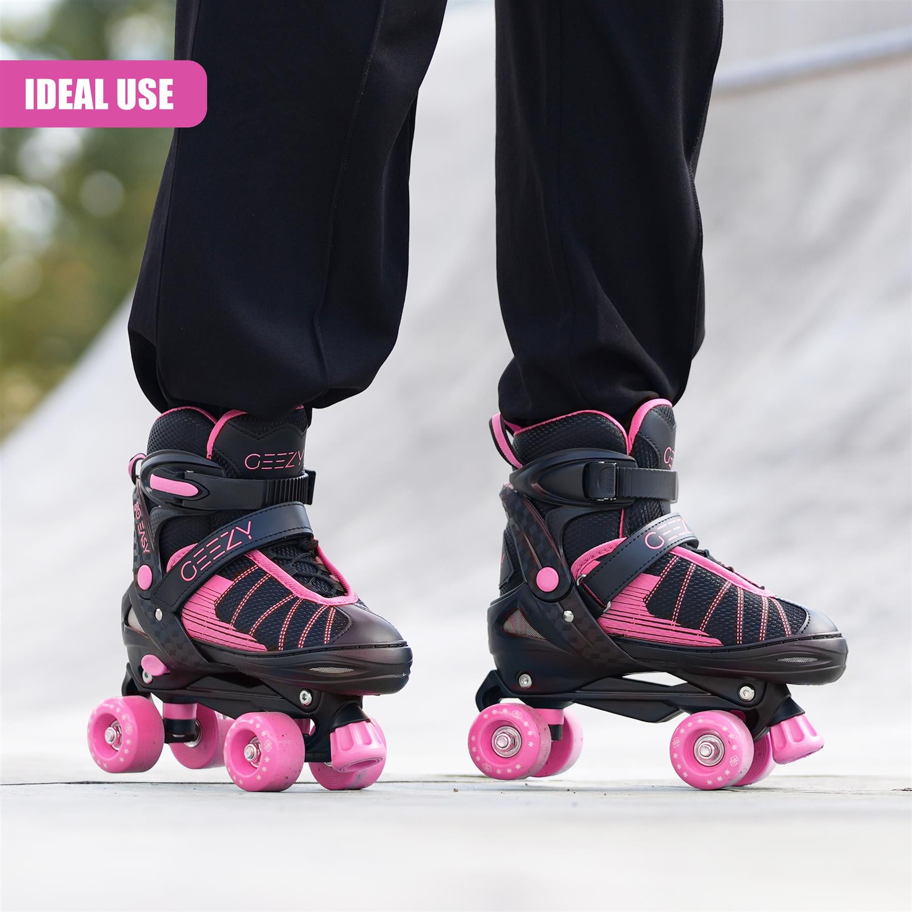 Pink & Black Adjustable Roller Skates by The Magic Toy Shop - The Magic Toy Shop