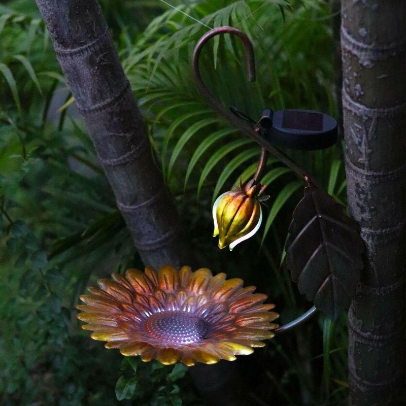 Solar LED Light Yellow Hanging Metal Bird Feeder by Geezy - The Magic Toy Shop