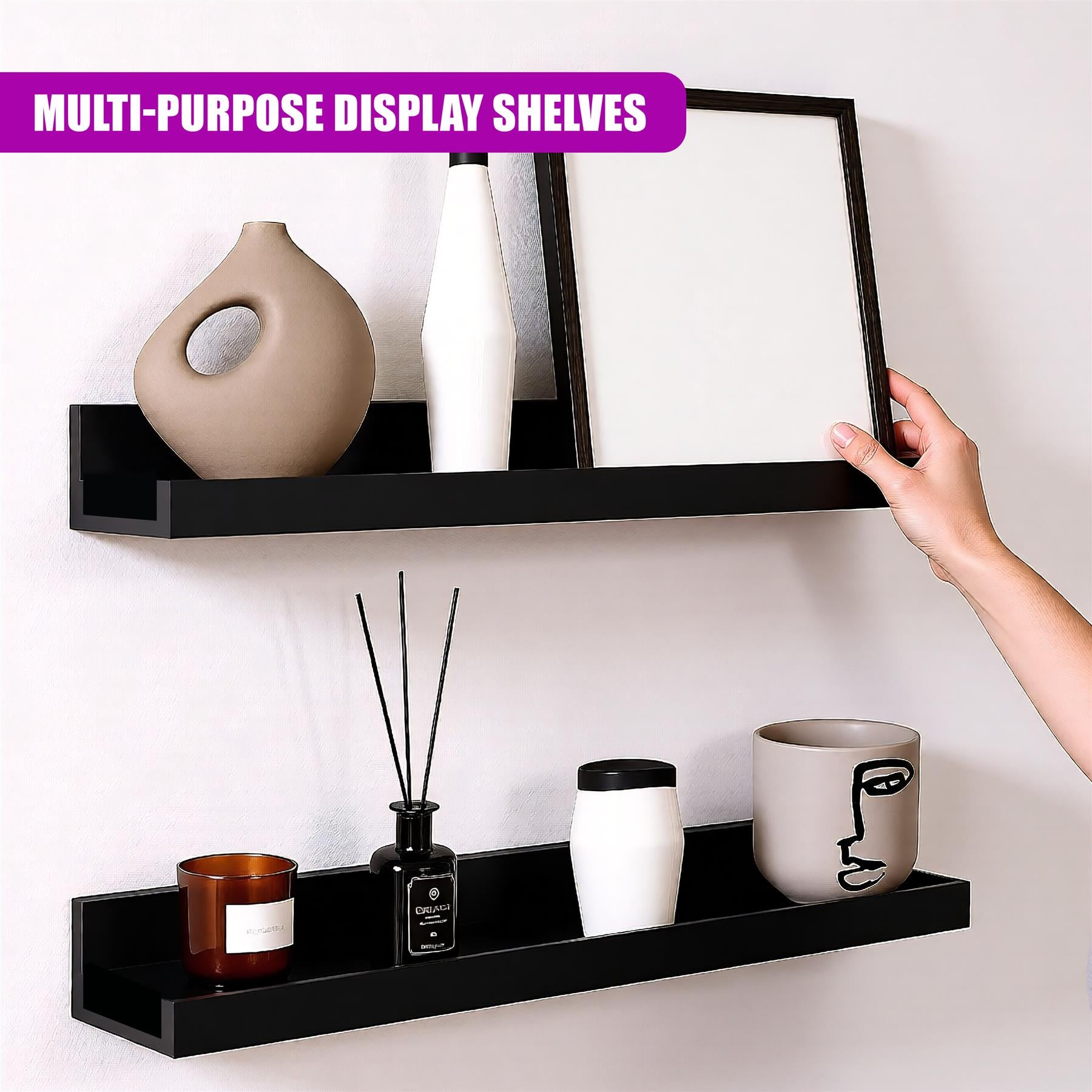 Black Shelf 45 cm Pack 2