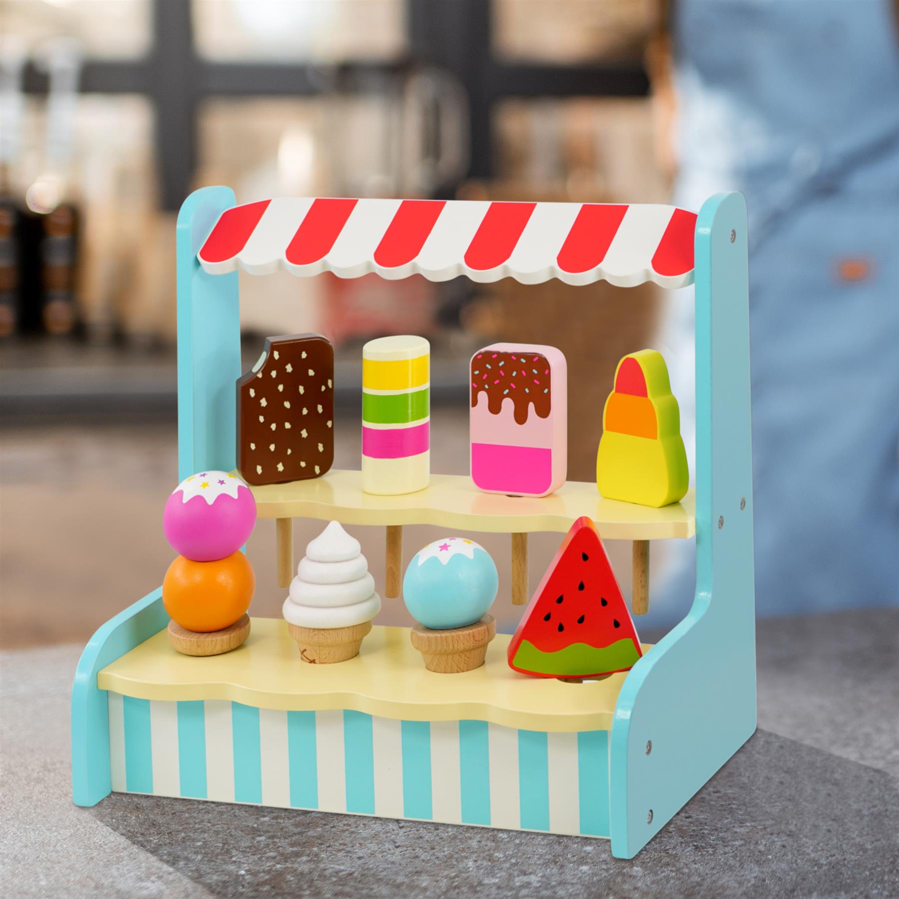 Wooden Ice Cream Shop Stand Playset by The Magic Toy Shop - The Magic Toy Shop