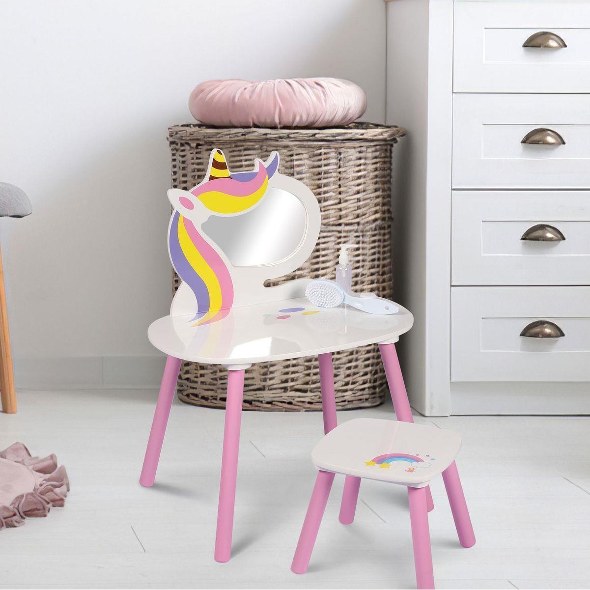 Princess Vanity Table with Stool Kids Play Toy by The Magic Toy Shop - The Magic Toy Shop