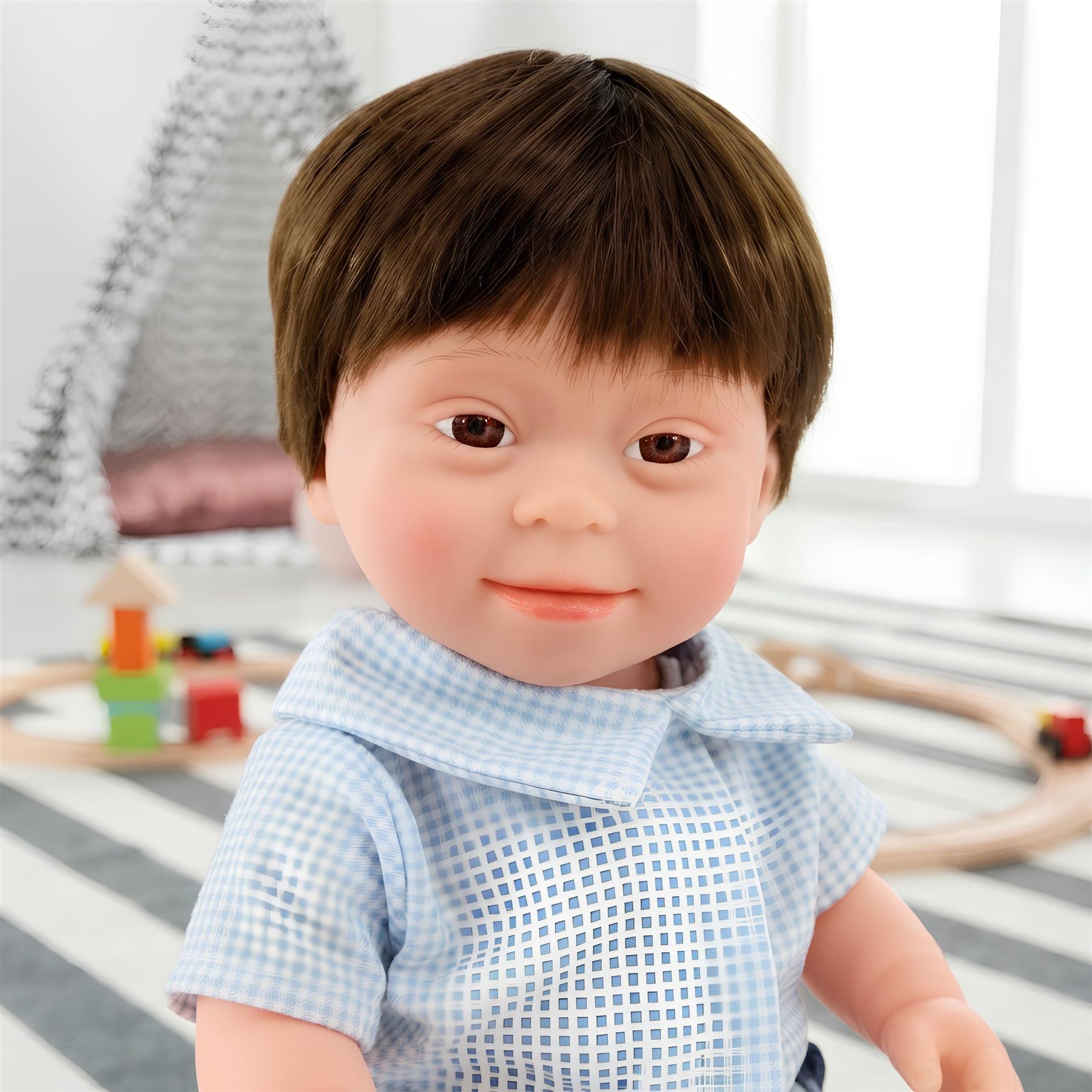 BiBi Doll Down Syndrome Boy - Brown Hair (36 cm / 14")