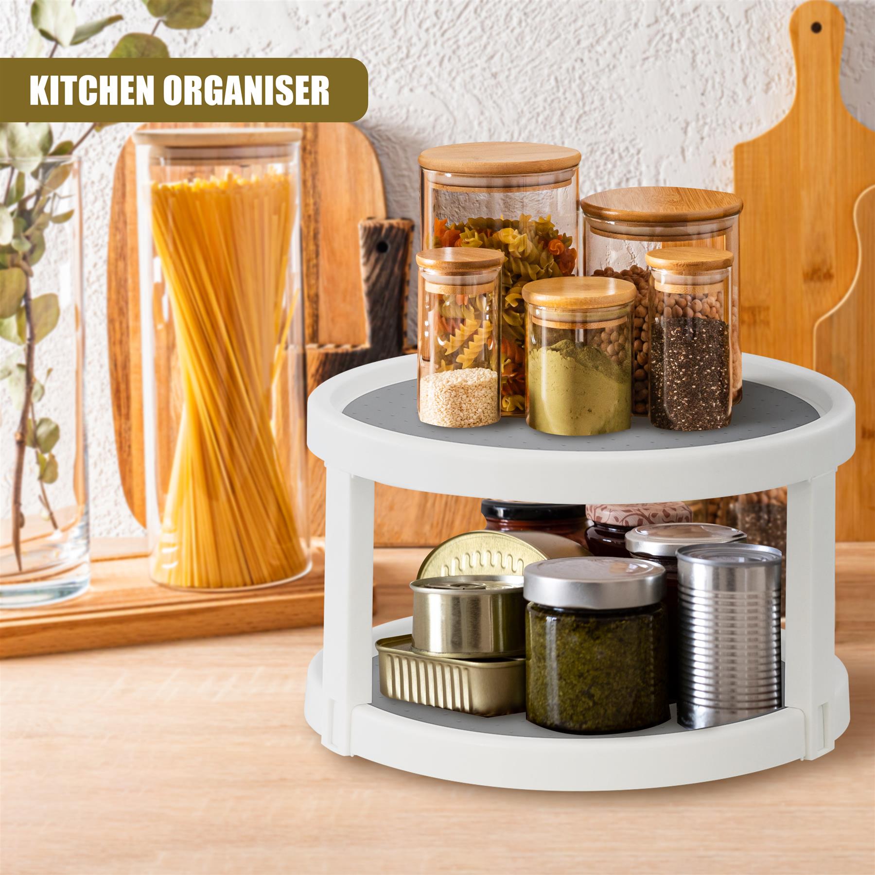 2 Tier Rotating Spice Rack 25cm by GEEZY - The Magic Toy Shop