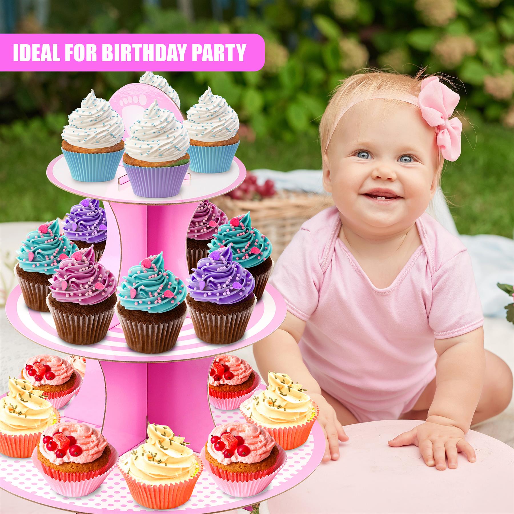 3 Tier Cardboard Cupcake Stand by GEEZY - The Magic Toy Shop