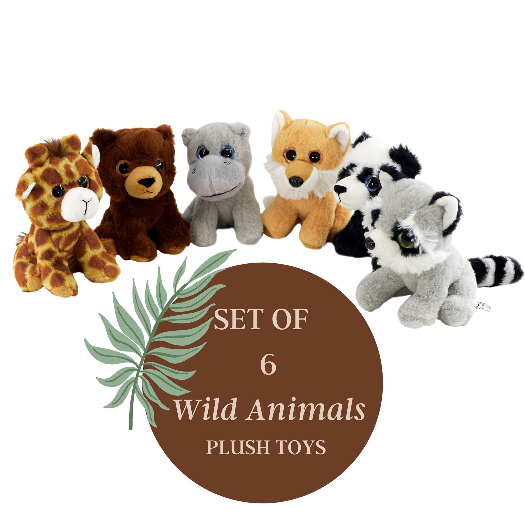 Set of 6 Soft Plush Animals Toys by The Magic Toy Shop - The Magic Toy Shop