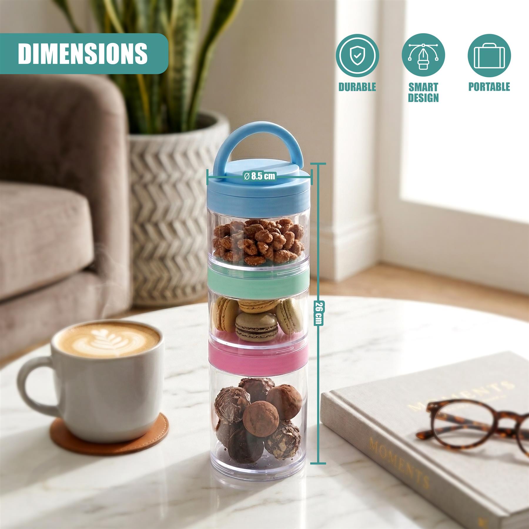 3 Piece Stackable Snack Pots
