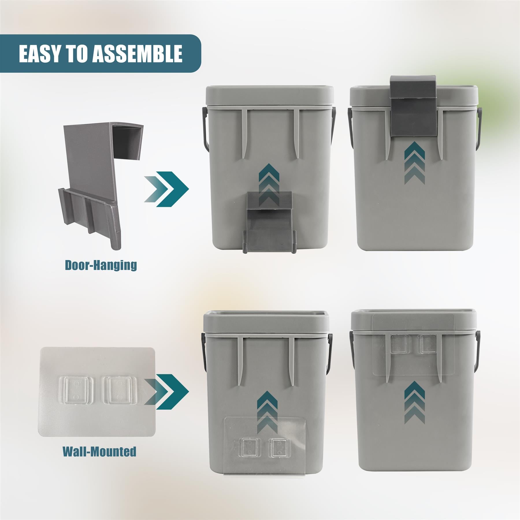 Hanging Kitchen Waste Bin with Lid 3L by GEEZY - The Magic Toy Shop