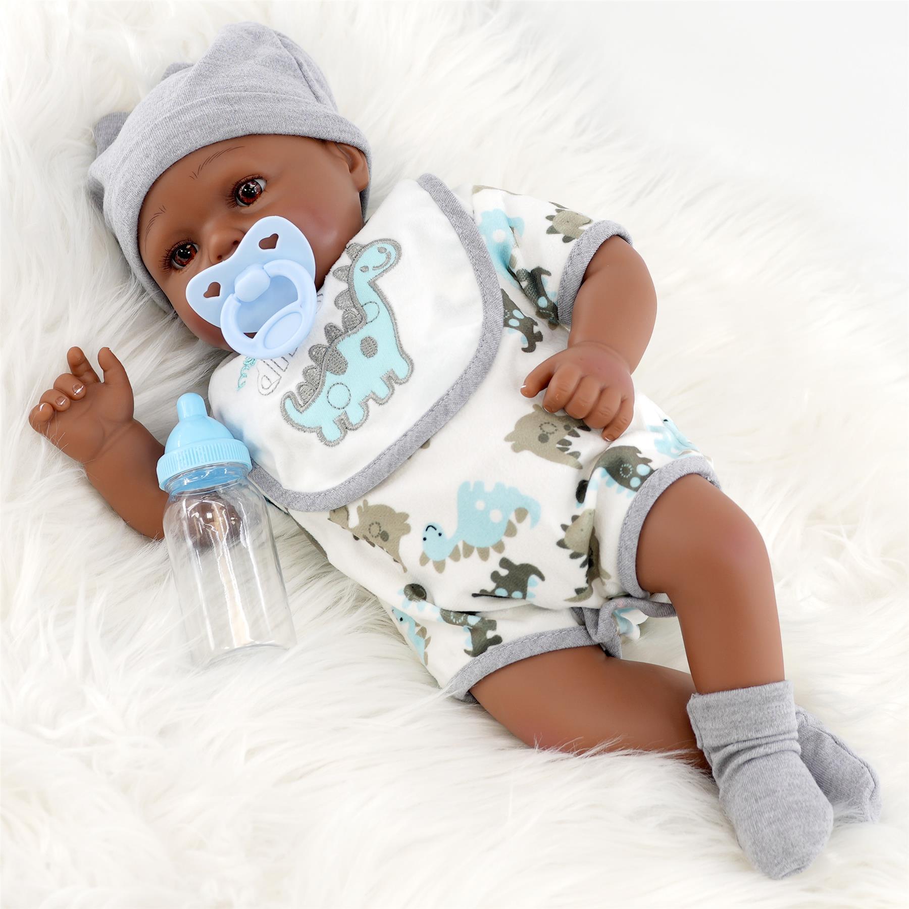 BiBi Black Doll Reborn Boy "Barney" (43 cm / 17") by BiBi Doll - The Magic Toy Shop