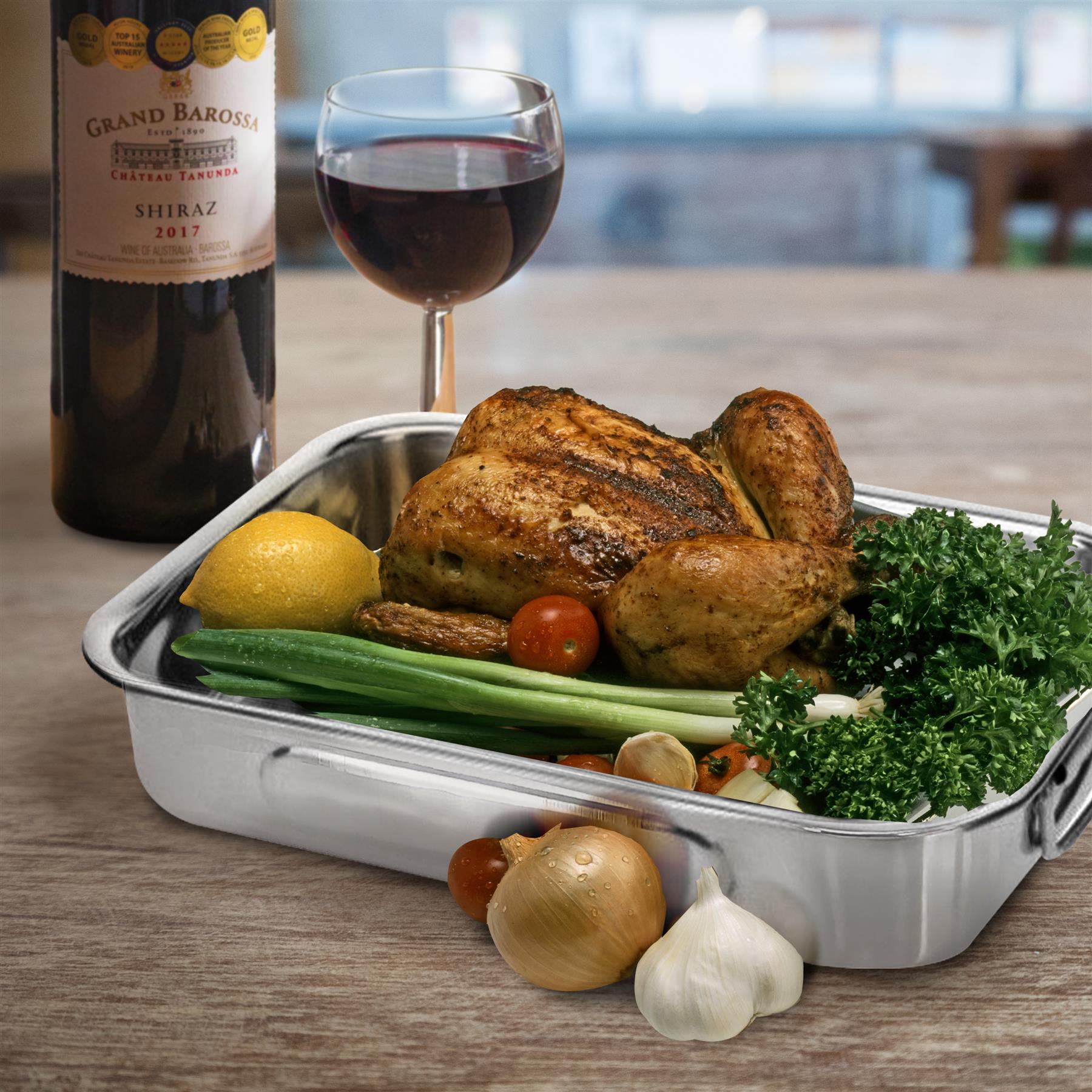 Set Of 3 Stainless Steel Roasting Trays by GEEZY - The Magic Toy Shop
