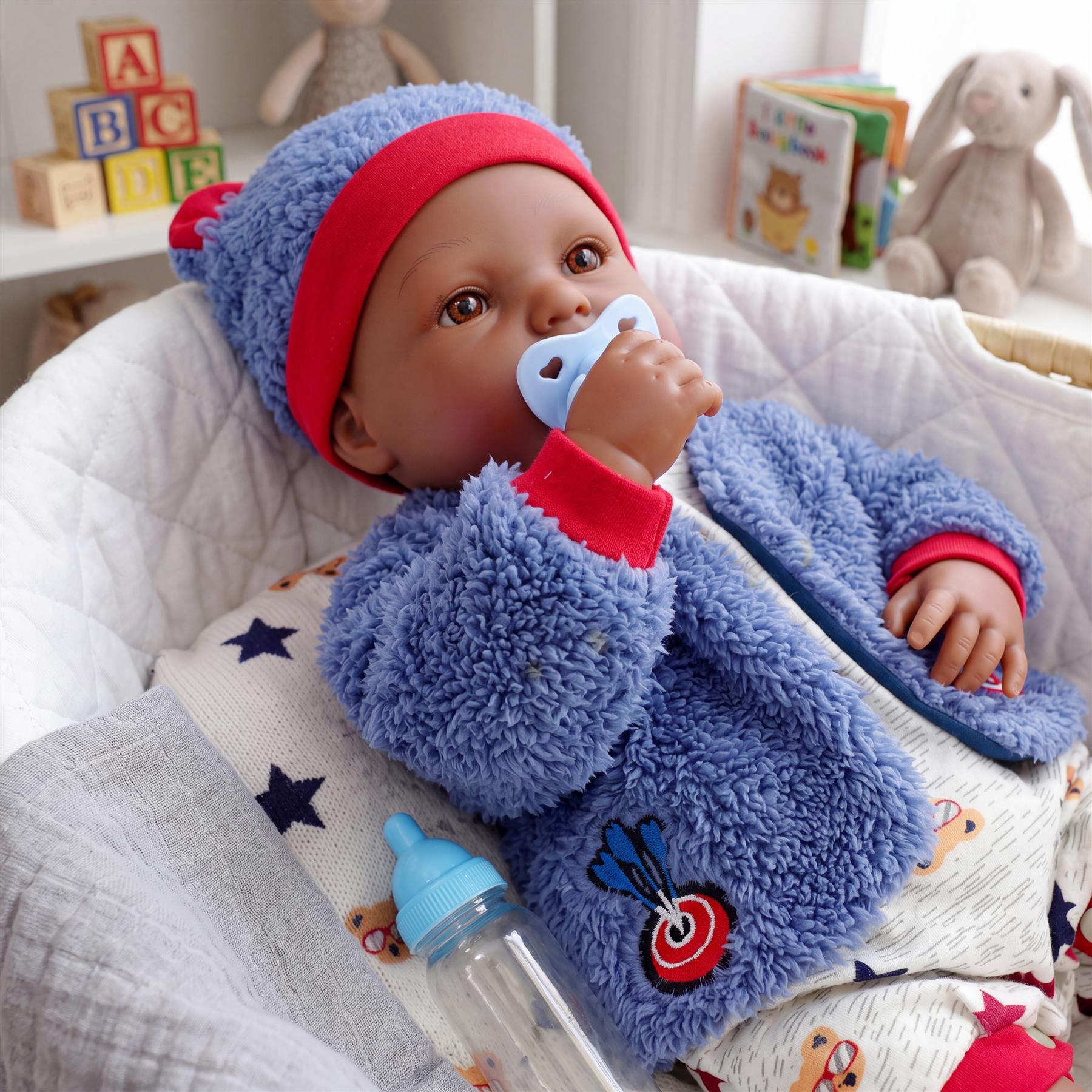 BiBi Black Doll Reborn Ethnic Boy "Posy" (50 cm / 20")