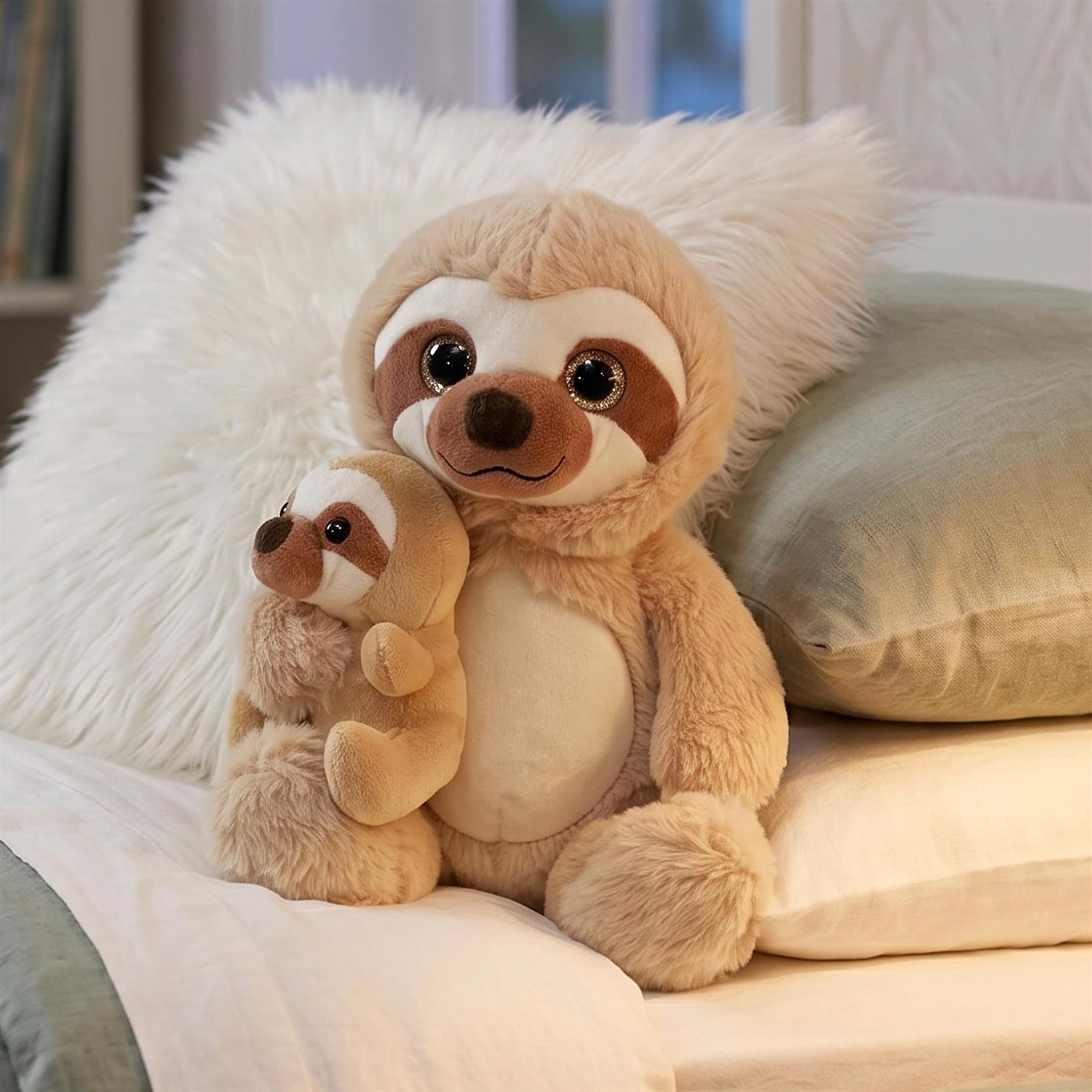 9" Mum & Baby Sloth Soft Toy