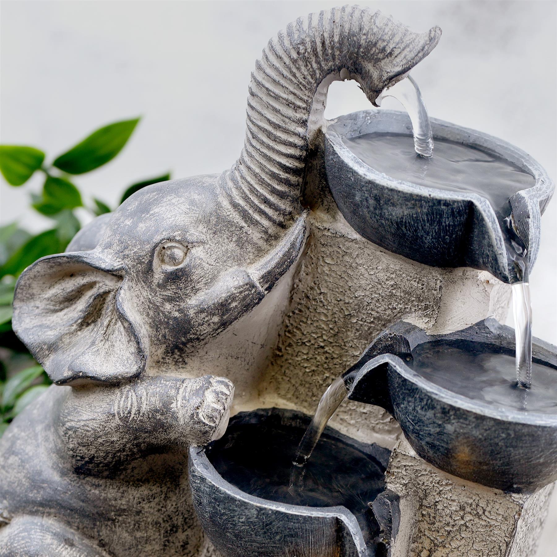 Elephant and Bowls Water Feature Indoor With LED by Geezy - The Magic Toy Shop