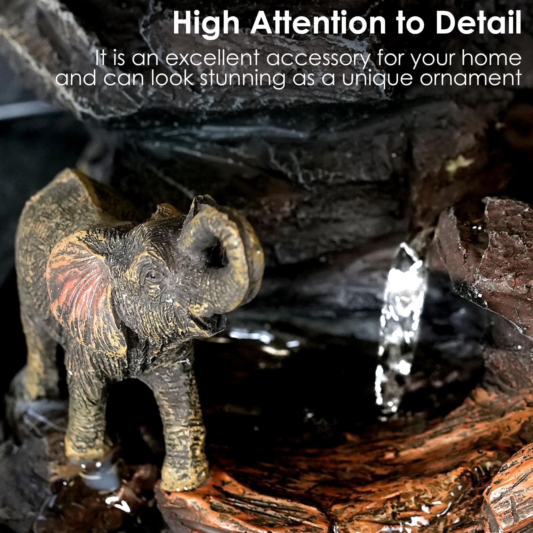 Elephant Water Feature Indoor With LED by GEEZY - The Magic Toy Shop