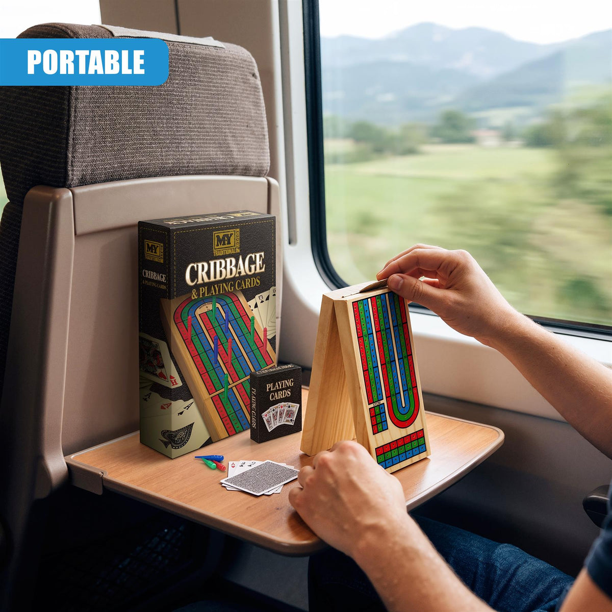 Wooden Cribbage Board Game