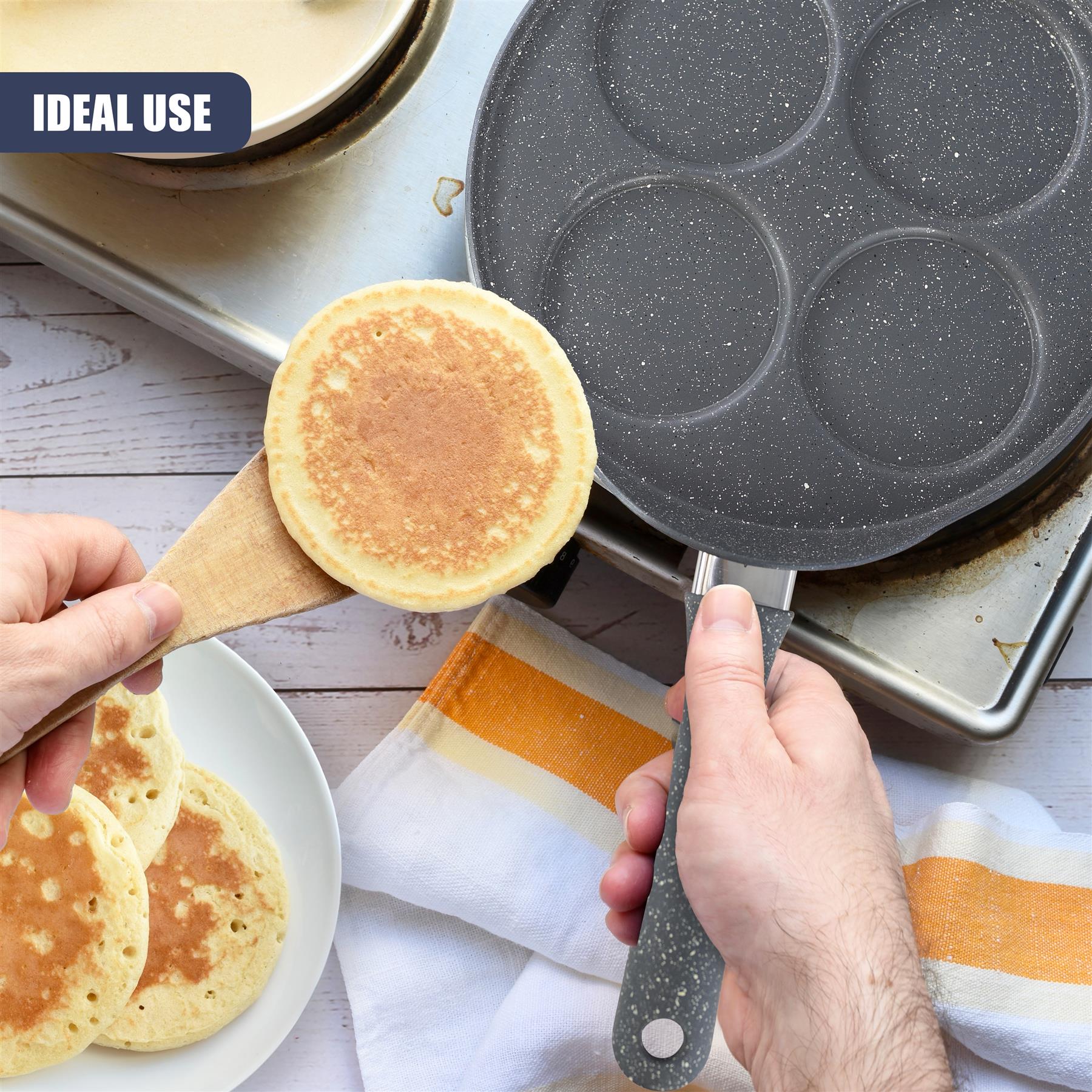 4 Mould Non-Stick Pancake Pan by GEEZY - The Magic Toy Shop