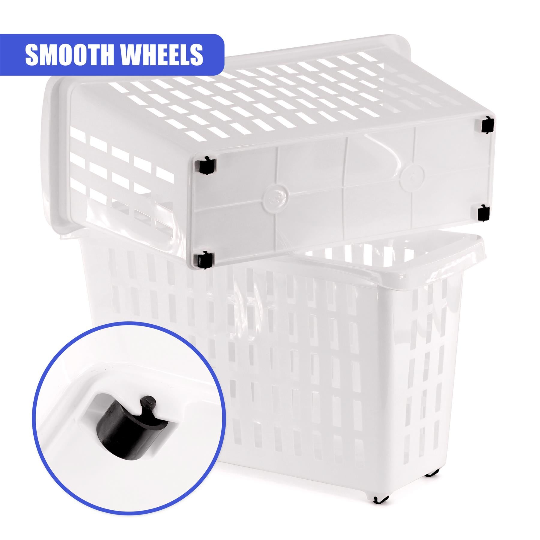 Set of 2 Storage Baskets with Wheels