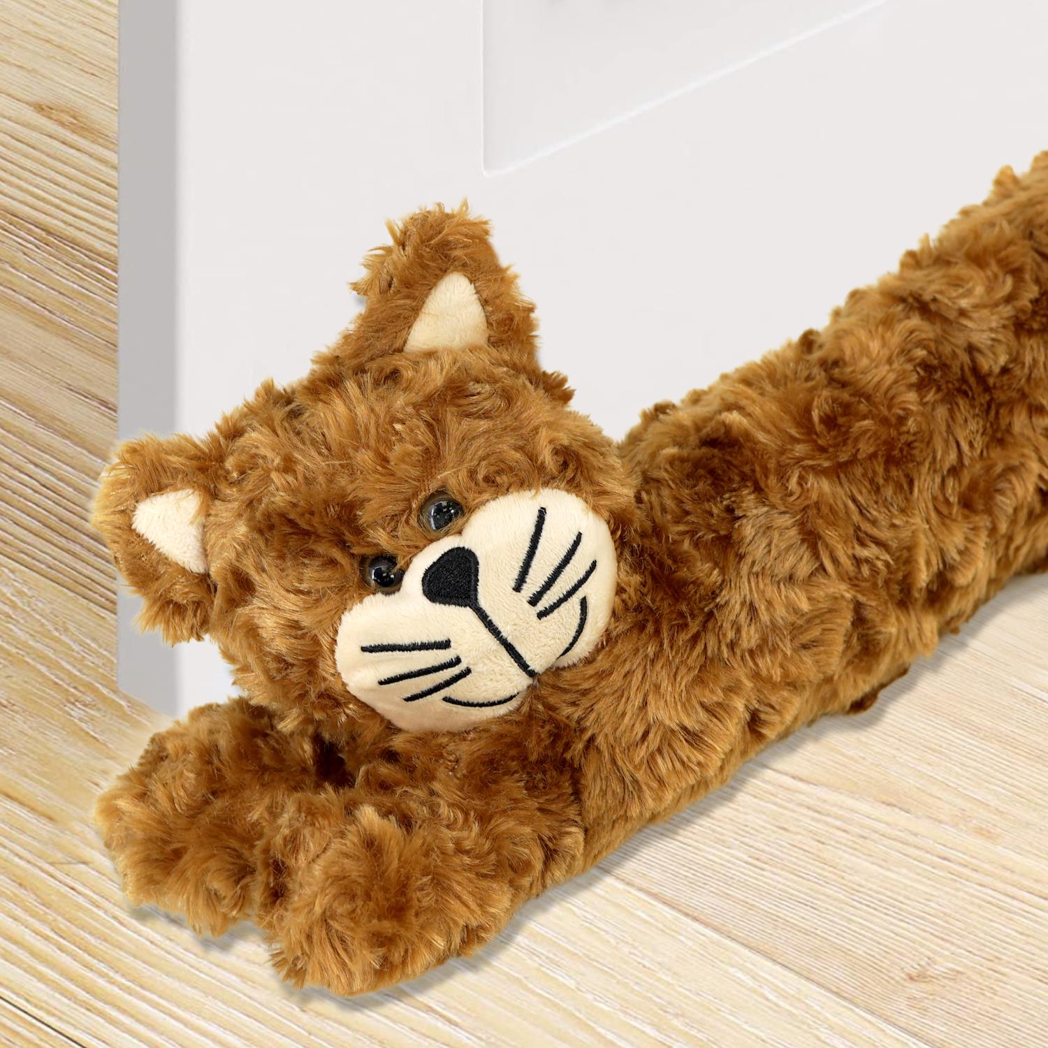 Novelty Draught Excluder for Doors Brown Cat Design by GEEZY - The Magic Toy Shop