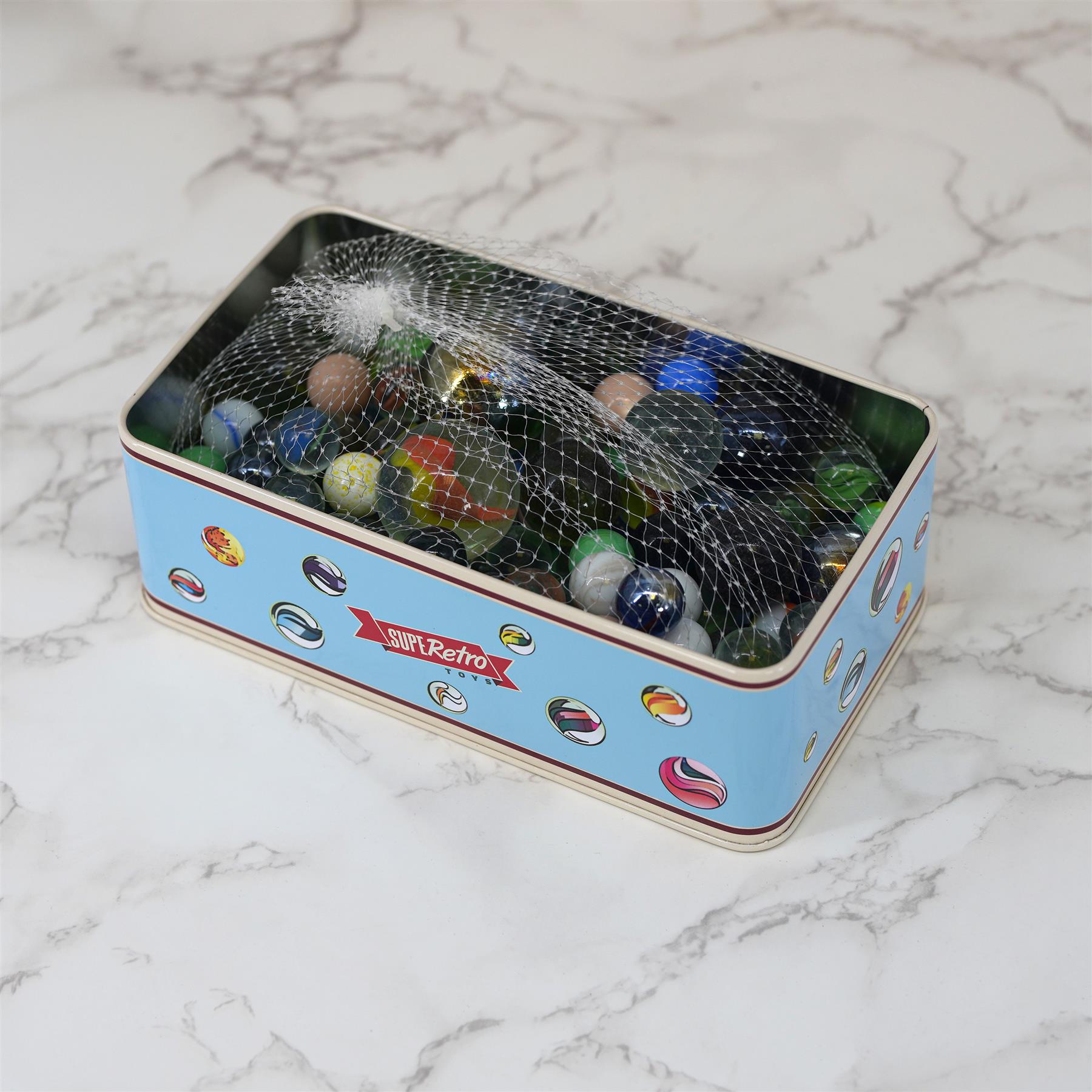 Classic Glass Marbles In A Tin by The Magic Toy Shop - The Magic Toy Shop