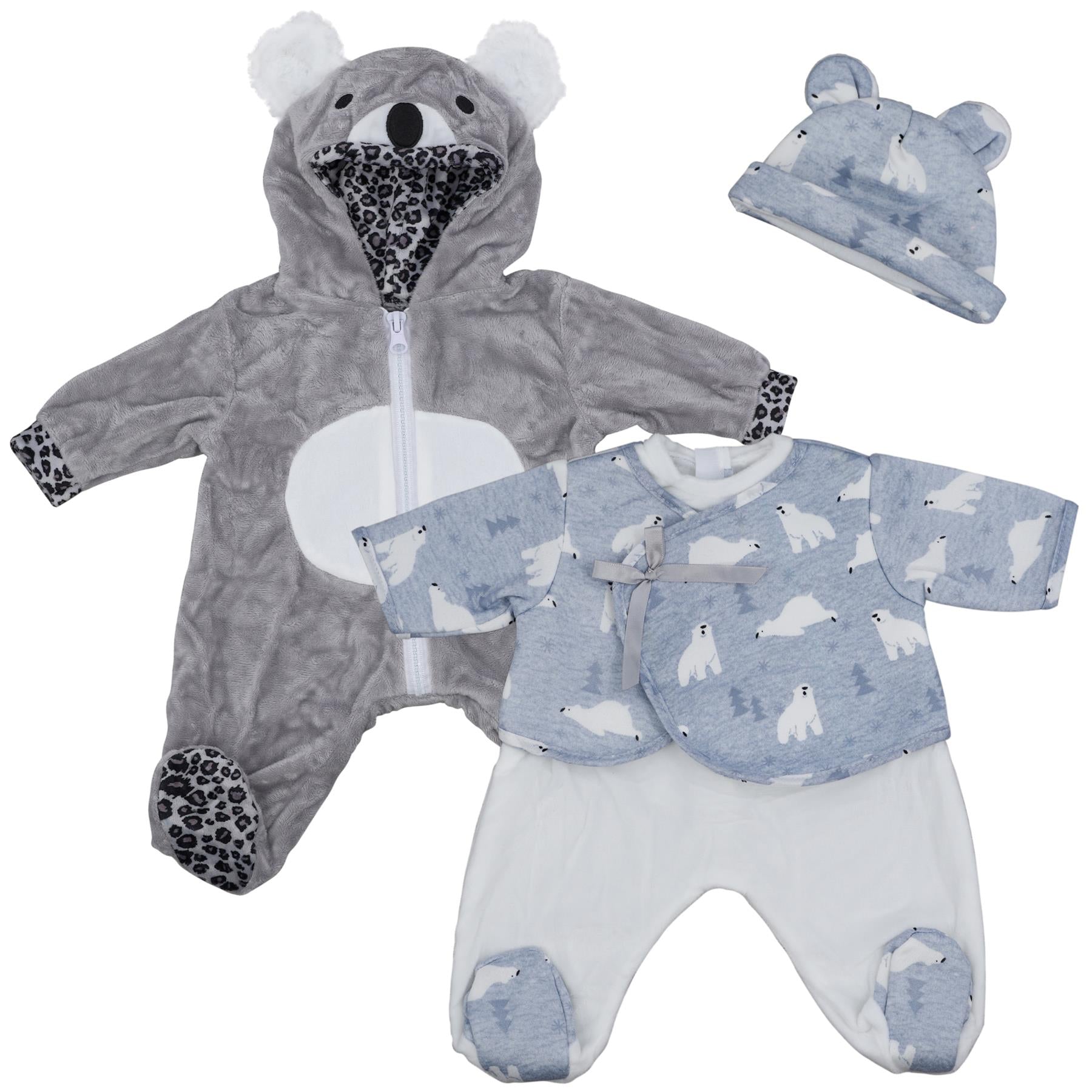 BiBi Outfits - Set of Two Doll Clothes (Polar Bear & Koala) (50 cm / 20") by BiBi Doll - The Magic Toy Shop
