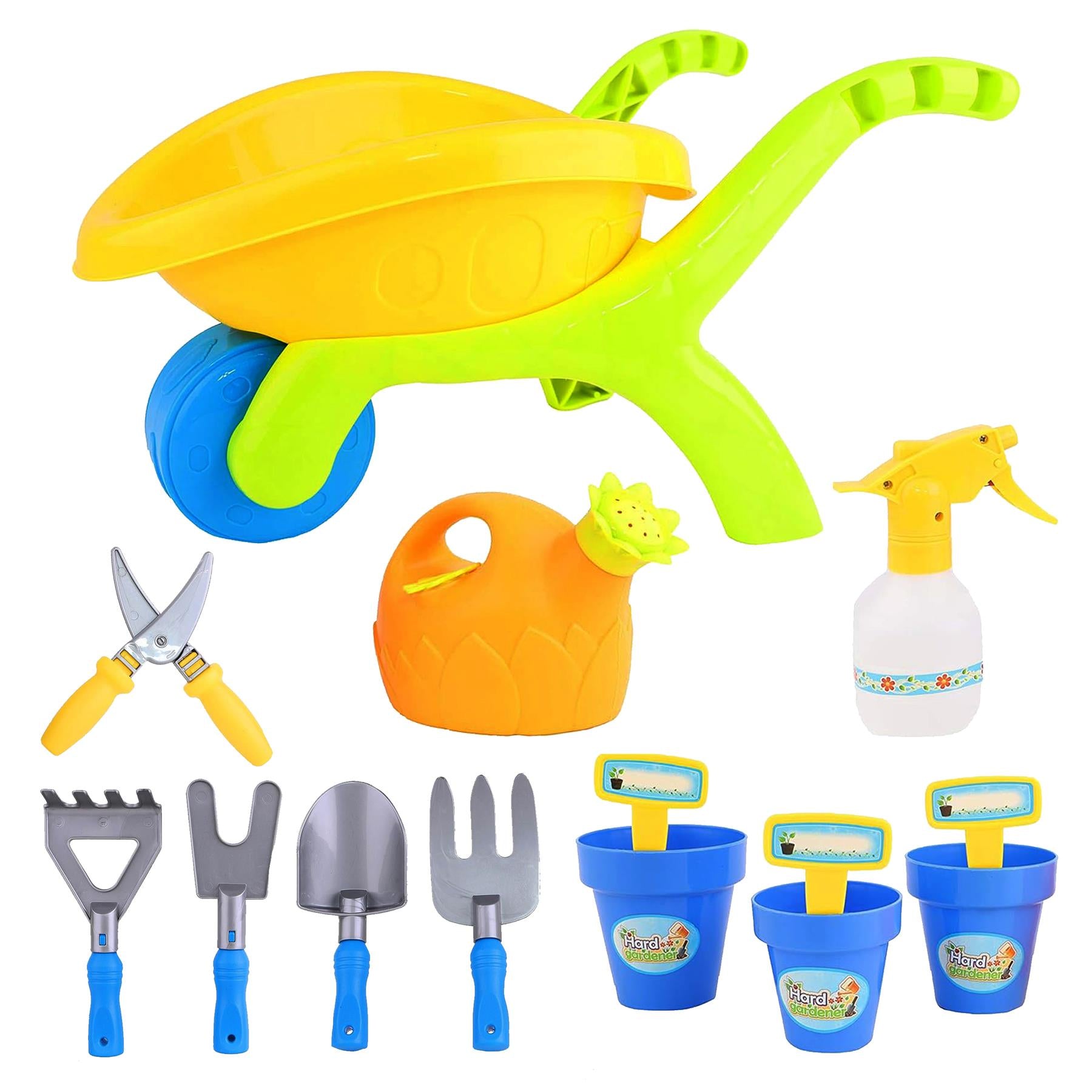 Kids Plastic Garden Wheelbarrow Playset by The Magic Toy Shop - The Magic Toy Shop