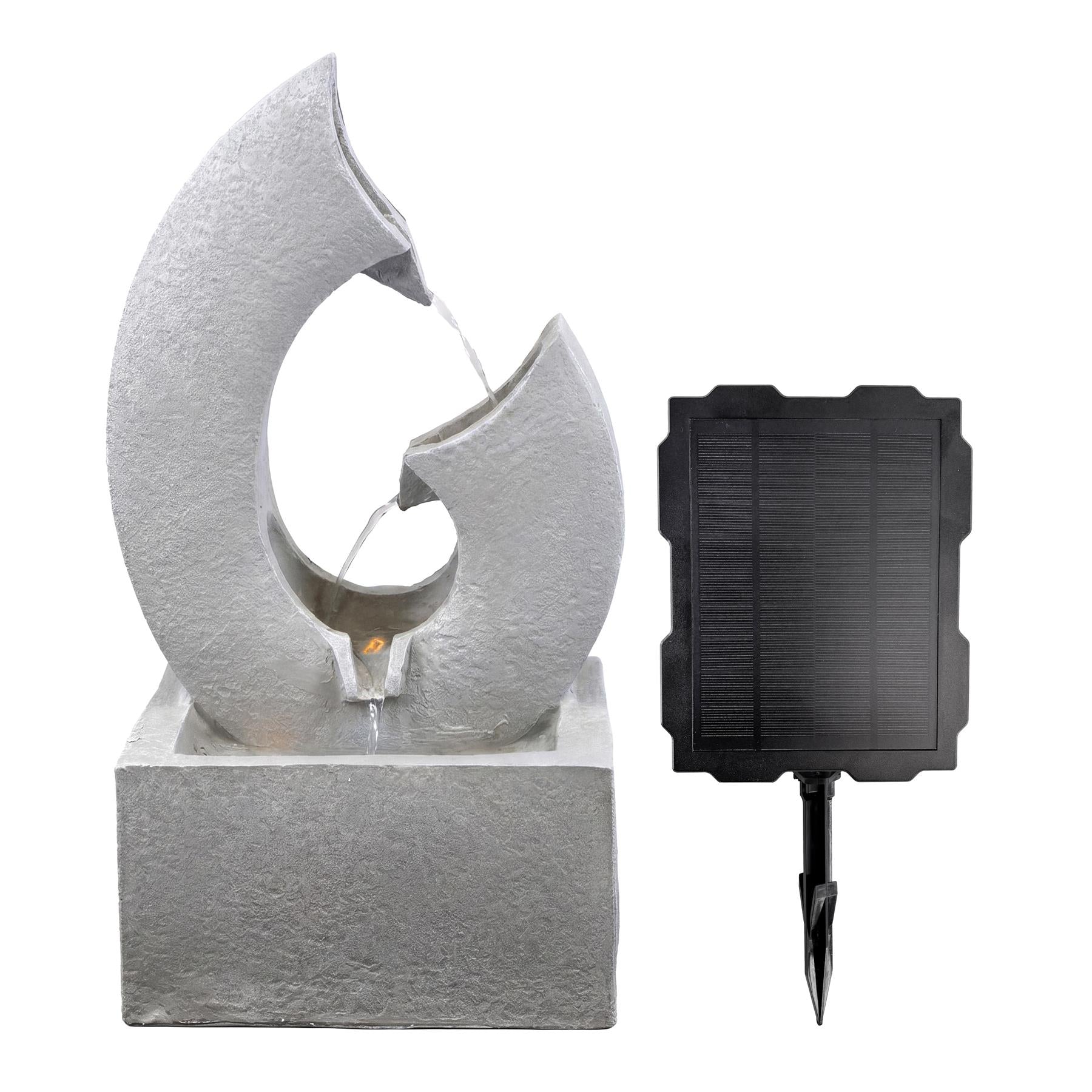 Horn Solar Water Feature with LED Lights