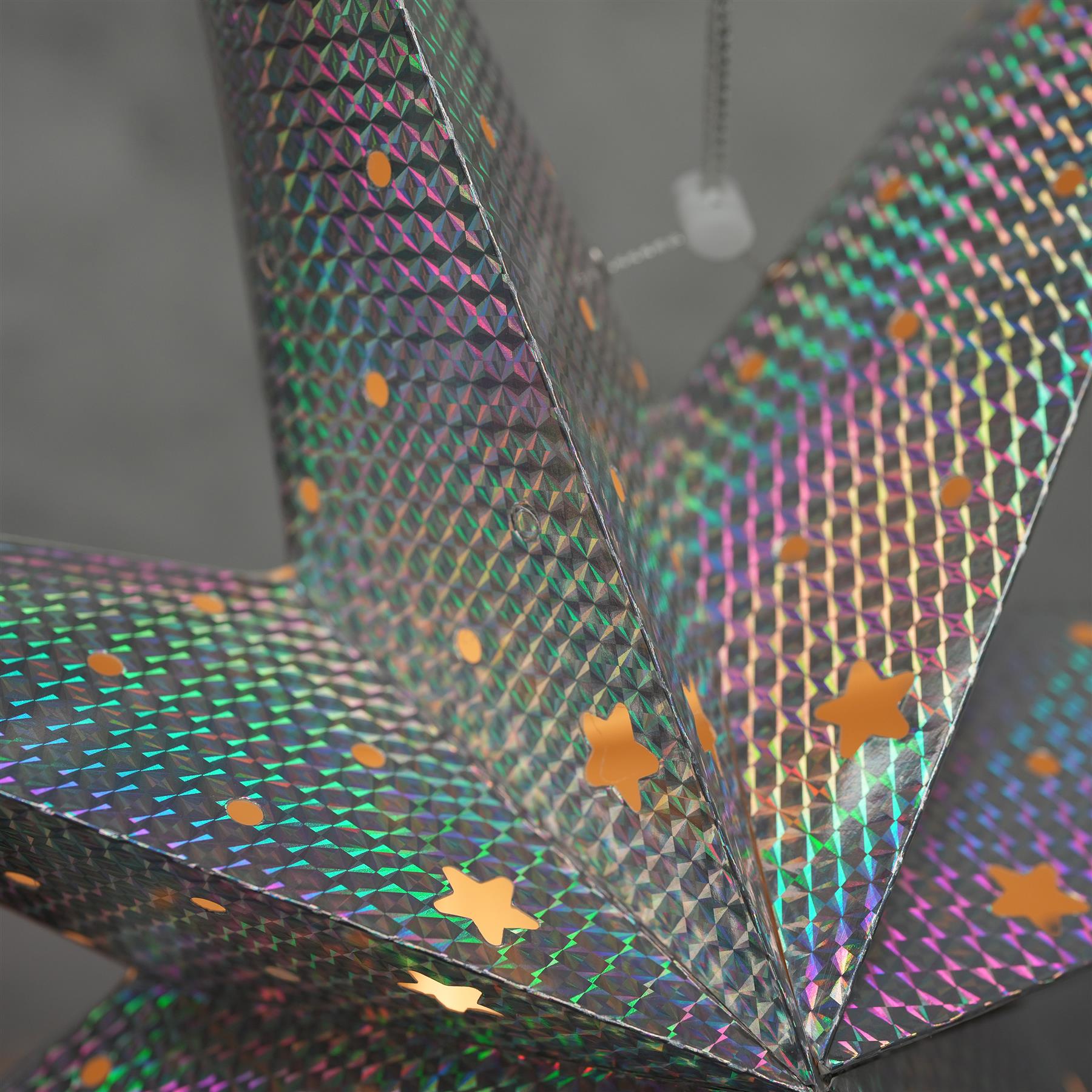 Large LED Paper Hanging Star Silver by Geezy - The Magic Toy Shop