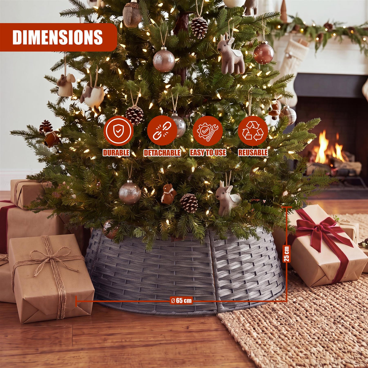 Brown Christmas Tree Skirt 26"