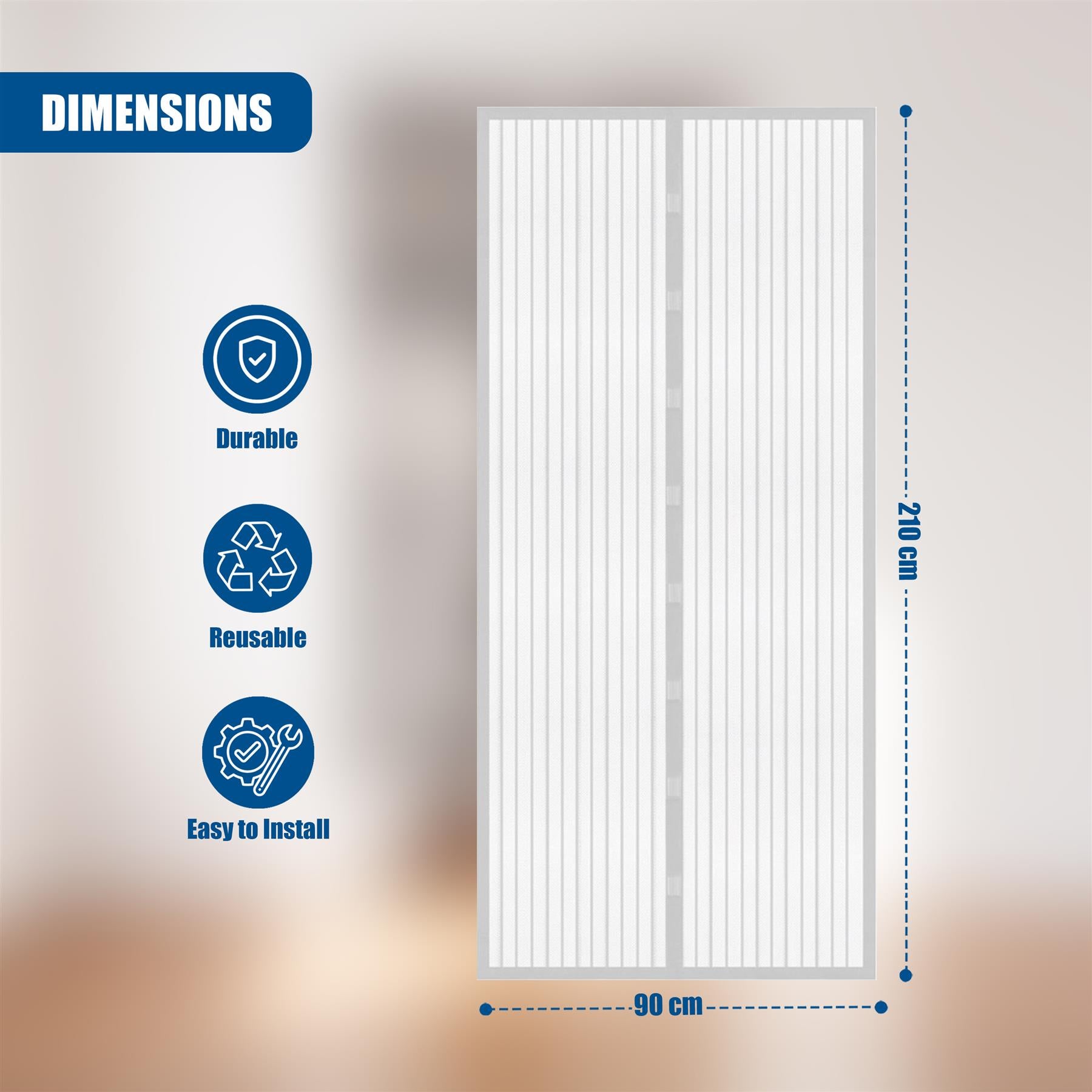 Magnetic Insect Door Screen White