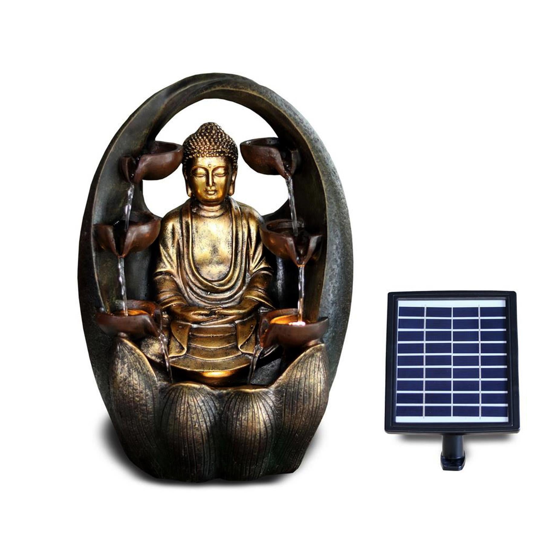 Solar Golden Buddha Fountain