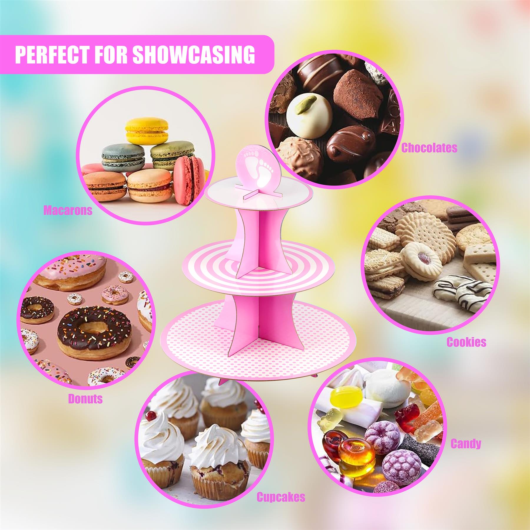 3 Tier Cardboard Cupcake Stand by GEEZY - The Magic Toy Shop