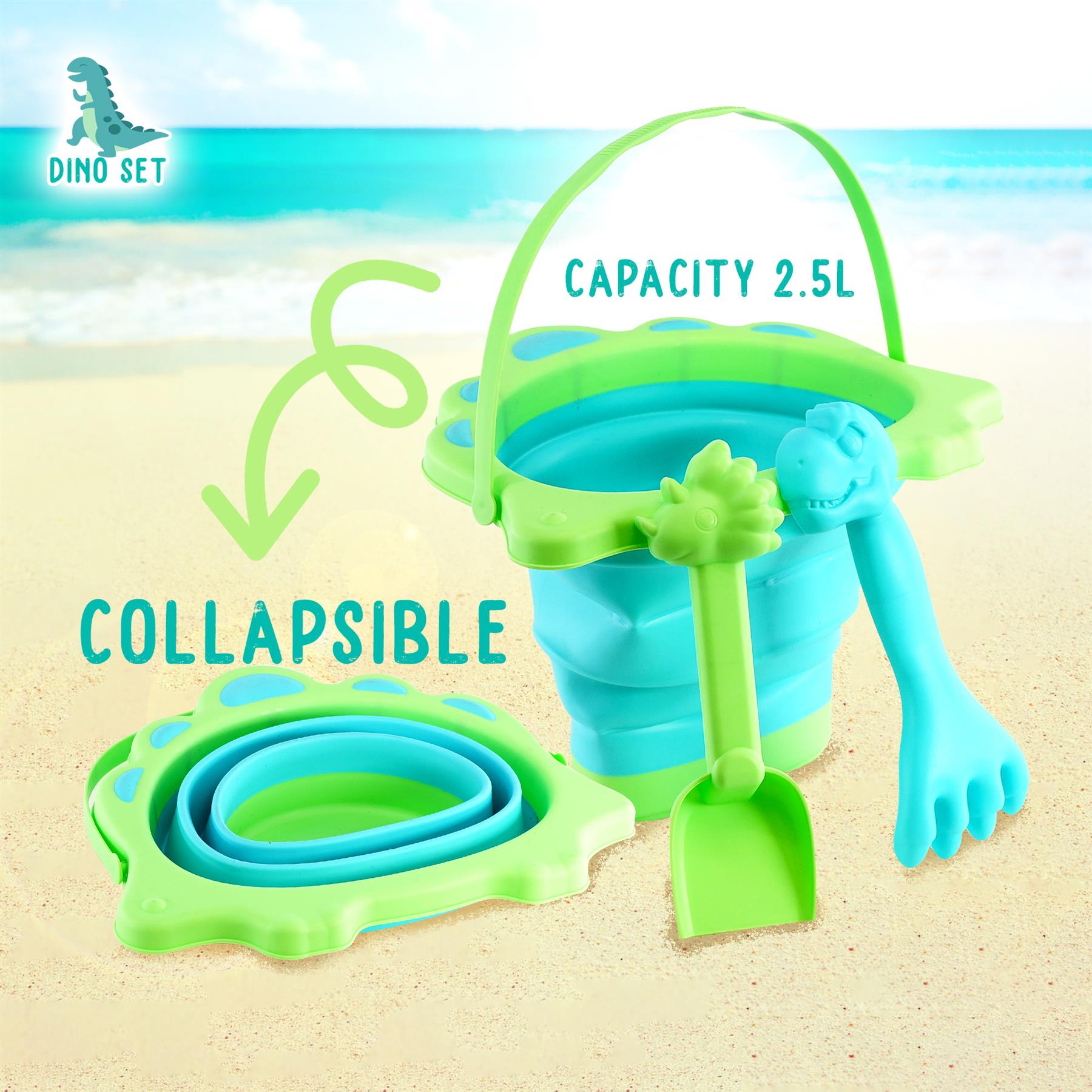 Collapsible Beach Bucket & Spade Sets
