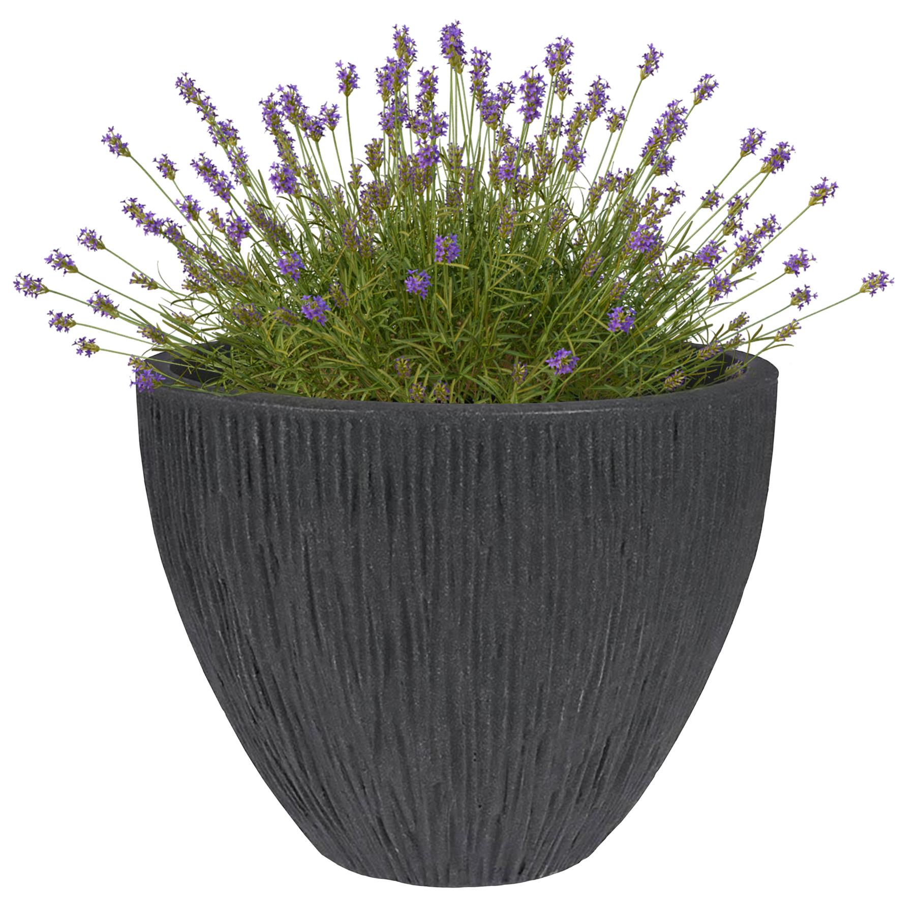 Large Anthracite Round Flower Pot 31 cm by GEEZY - The Magic Toy Shop