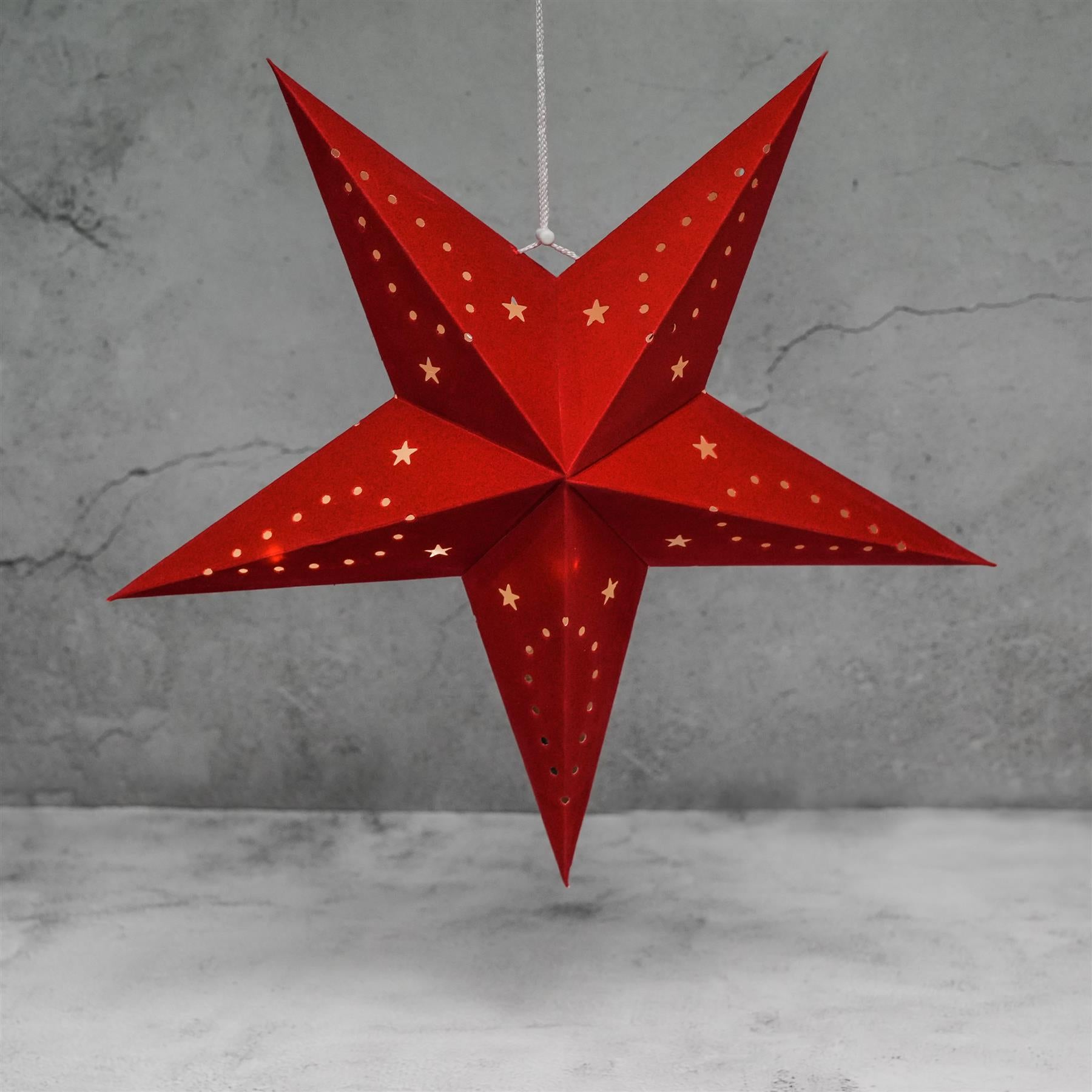 45 cm Red Velvet Star by Geezy - The Magic Toy Shop
