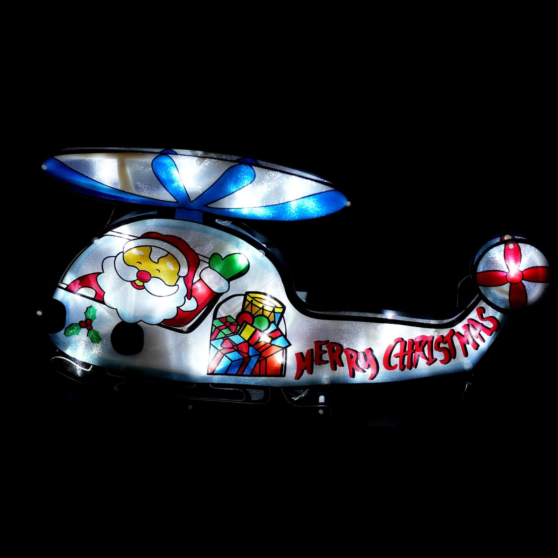 Helicopter Sign Christmas LED Light Silhouette by The Magic Toy Shop - The Magic Toy Shop
