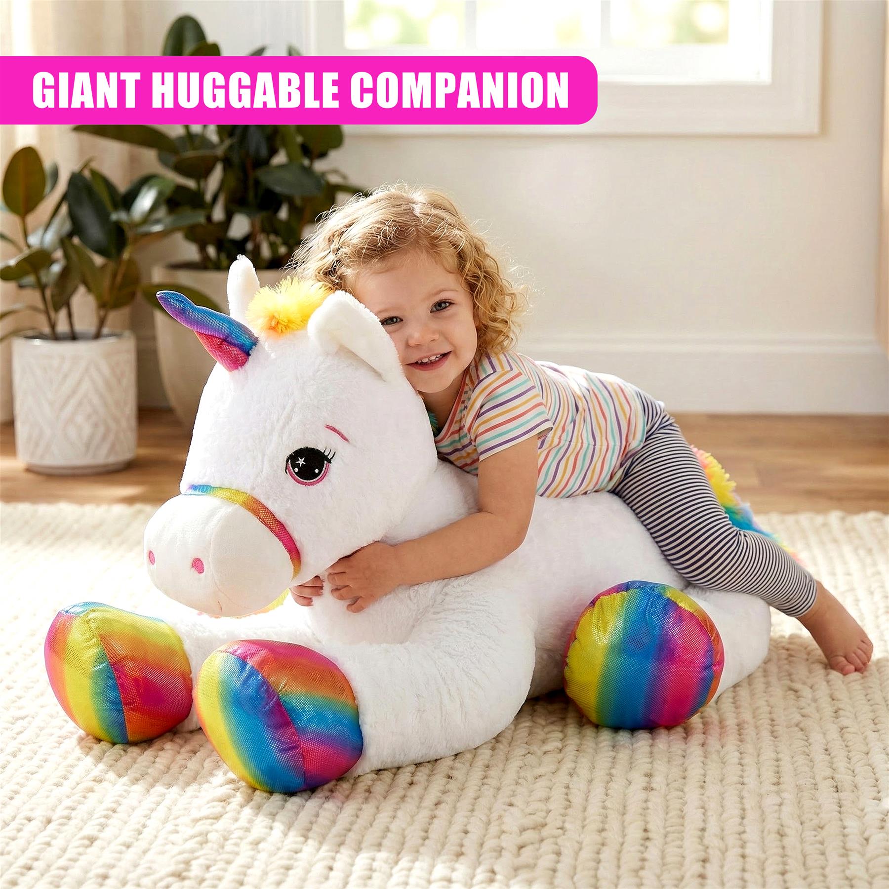Giant Lying Unicorn Soft Toy - 110 cm